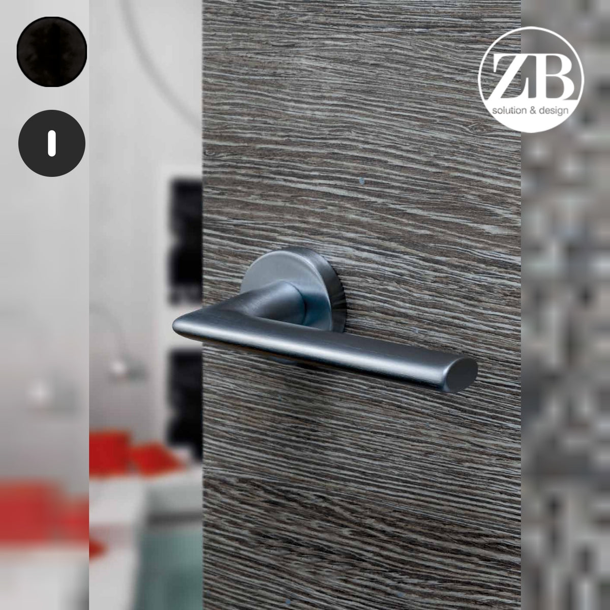 ZB - Maniglie Element - Maniglia per porta interna - NOP - Nero opaco / Tonda / Patent