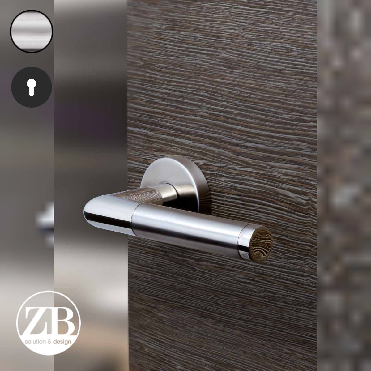 ZB - Maniglie Elle - Maniglia per porta interna - INX - Acciaio inox satinato / Tonda / Yale