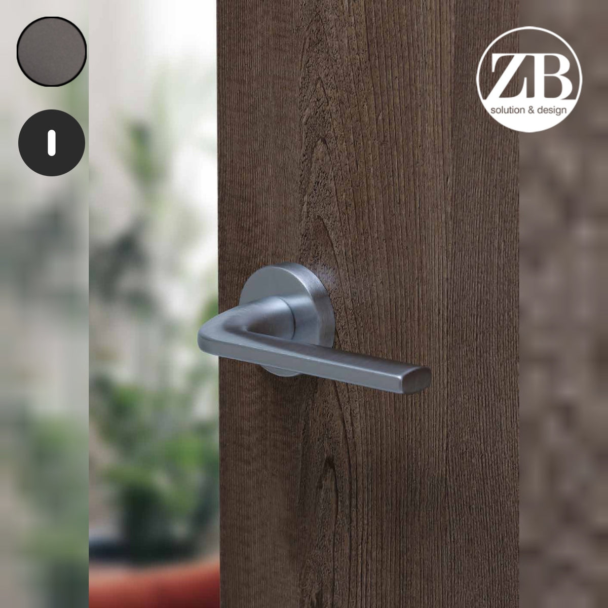 ZB - Maniglie Four - Maniglia per porta interna - ANT - Antracite / Tonda / Patent