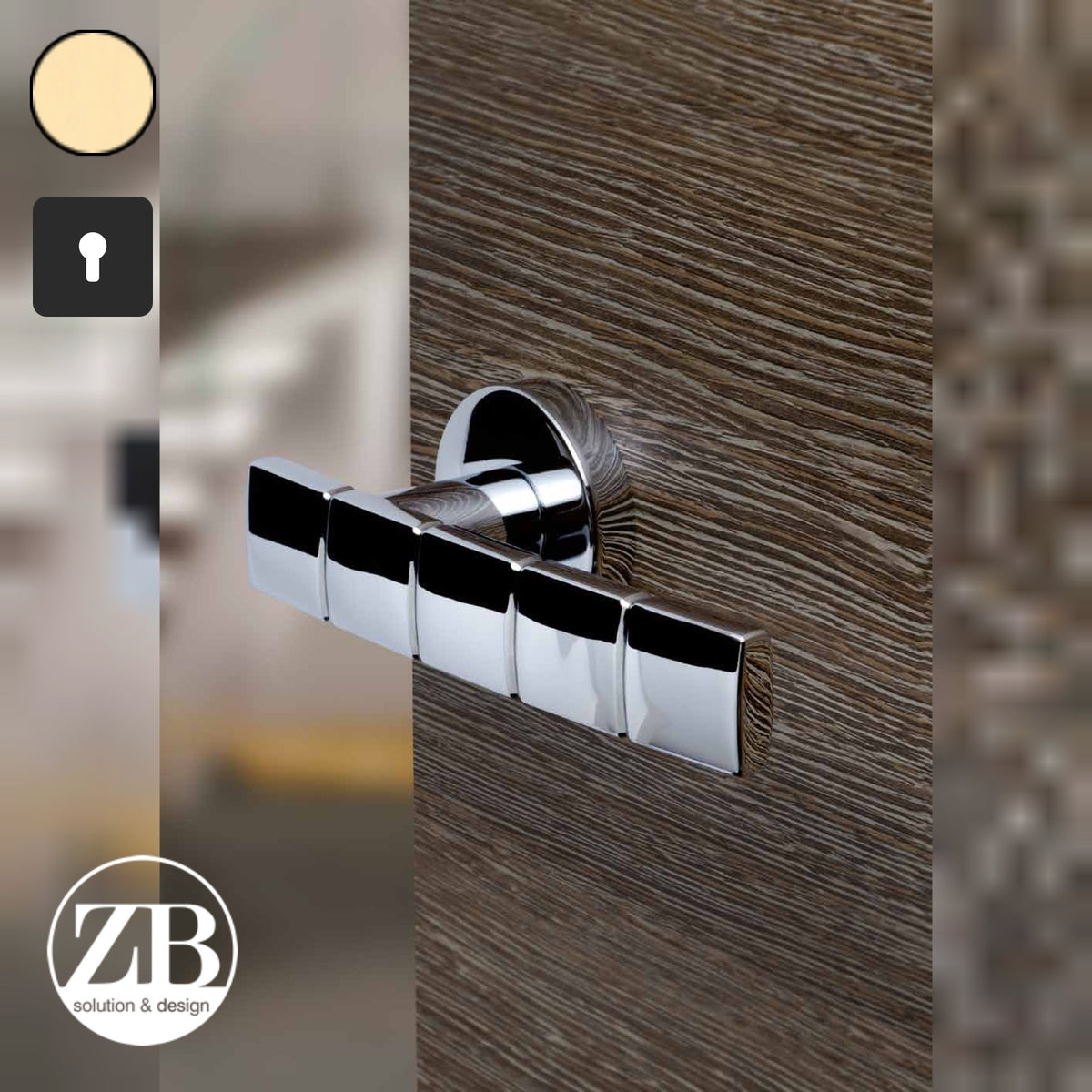 ZB - Maniglie Gangsta - Maniglia per porta interna - OLV - Ottone lucido verniciato / Quadra / Yale