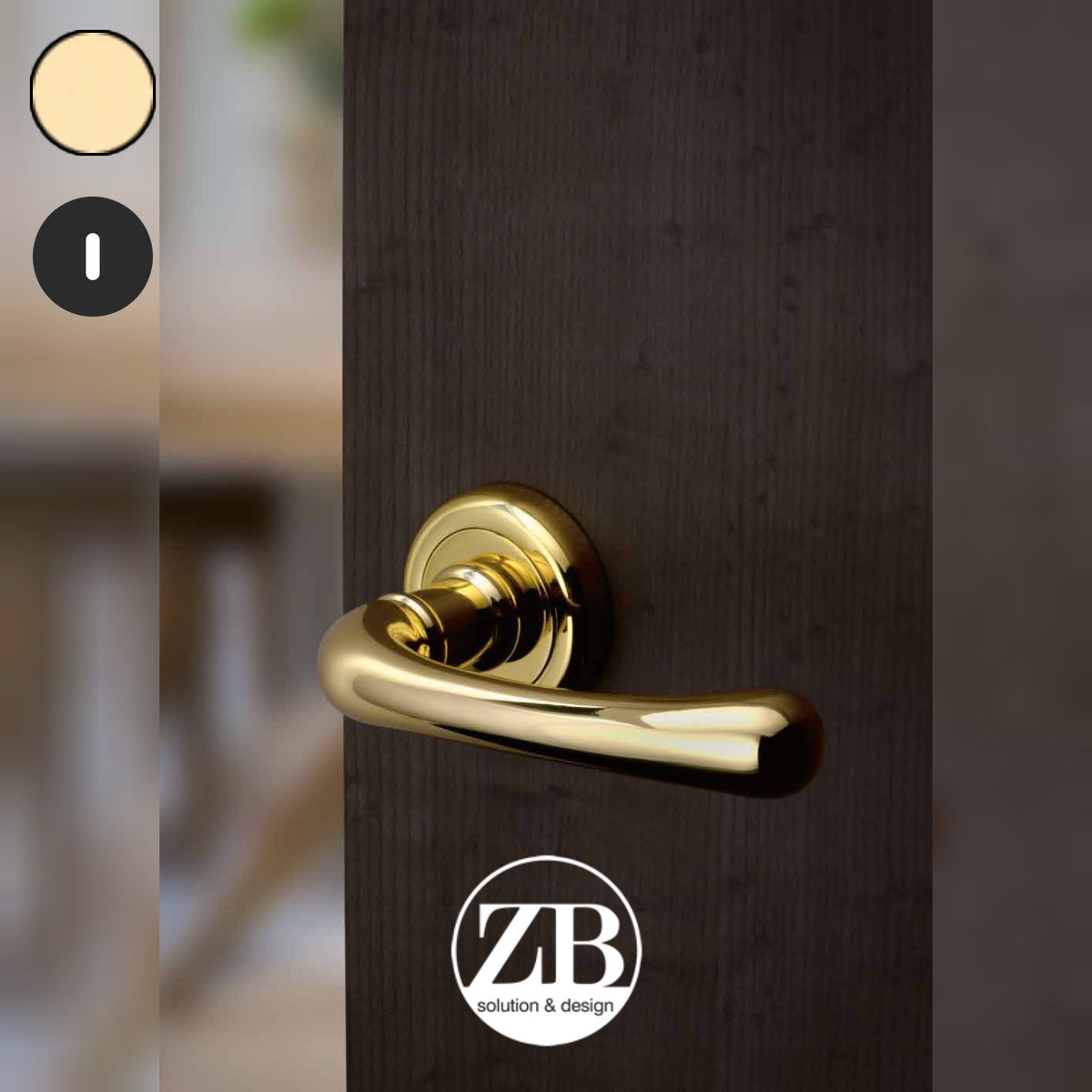 ZB - Maniglie Gioia - Maniglia per porta interna - OLV - Ottone lucido verniciato / Tonda / Patent