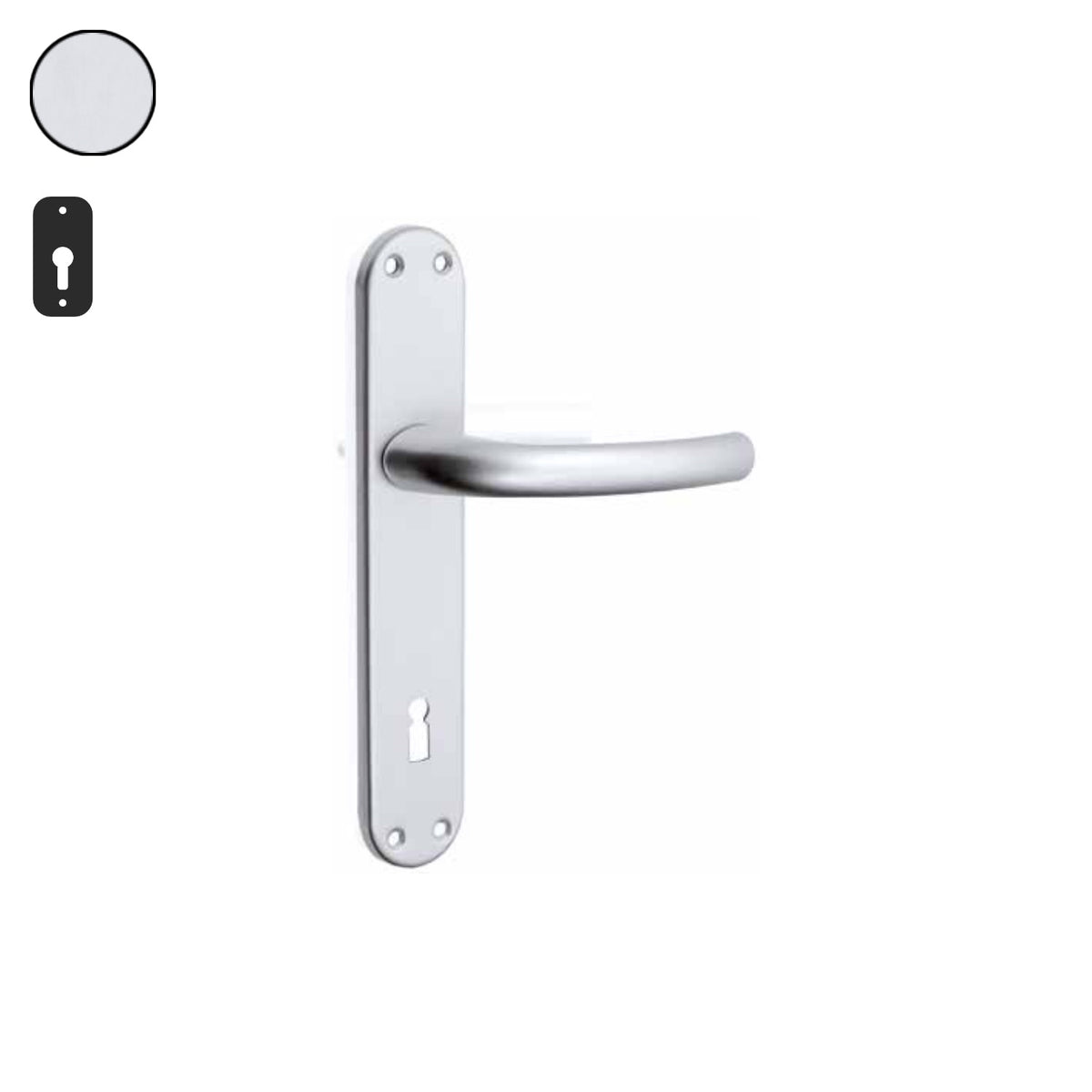 ZB - Maniglie Isy - Maniglia per porta interna - ARG - Argento F1 anodizzato / Placca 225x40 mm / Yale 85