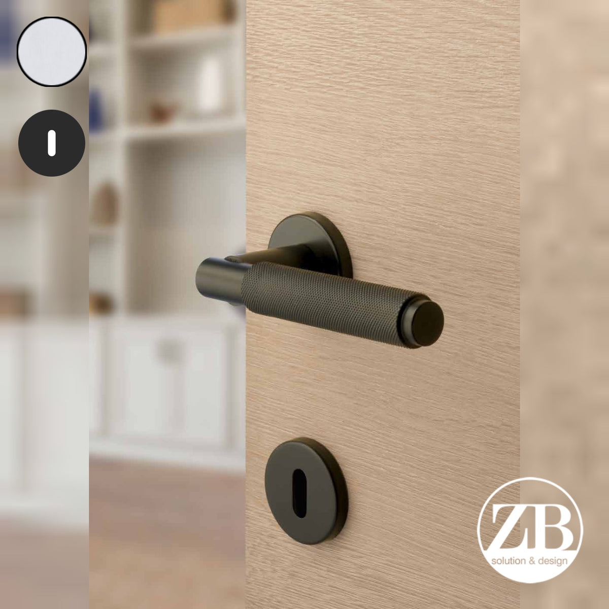 ZB - Maniglie Lebar - Maniglia per porta interna - ARG - Argento F1 anodizzato / Tonda / Patent