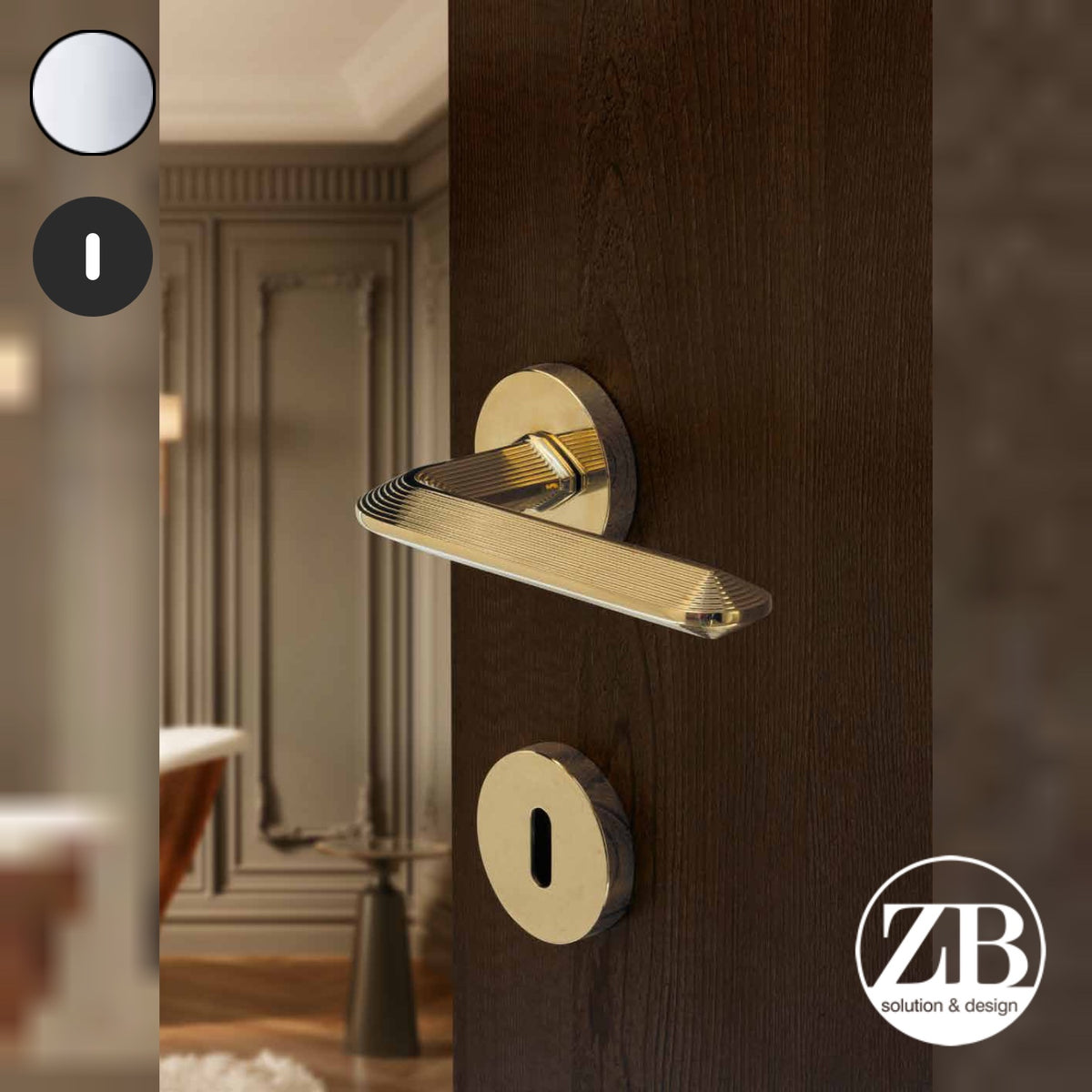 ZB - Maniglie Linear - Maniglia per porta interna - CRL - Cromo lucido / Tonda / Patent