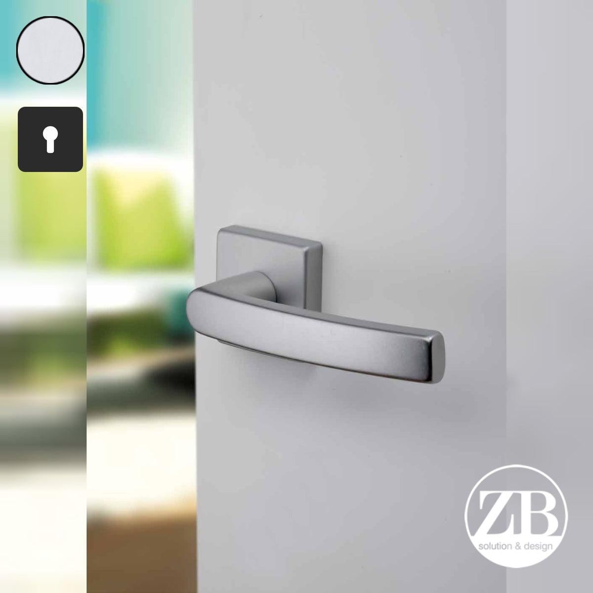 ZB - Maniglie London - Maniglia per porta interna - ARG - Argento F1 anodizzato / Quadra / Yale