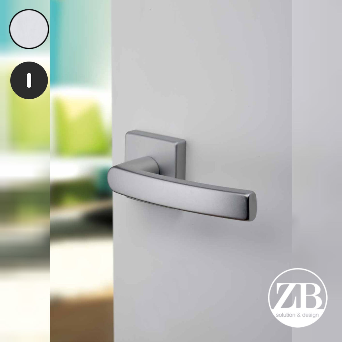 ZB - Maniglie London - Maniglia per porta interna - ARG - Argento F1 anodizzato / Tonda / Patent