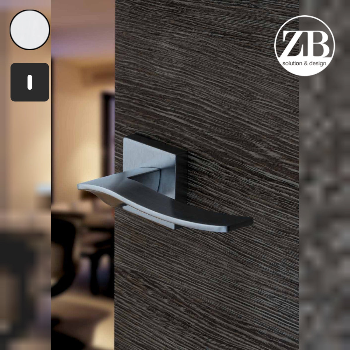 ZB - Maniglie Medea - Maniglia per porta interna - CRS - Cromo satinato / Quadra / Patent
