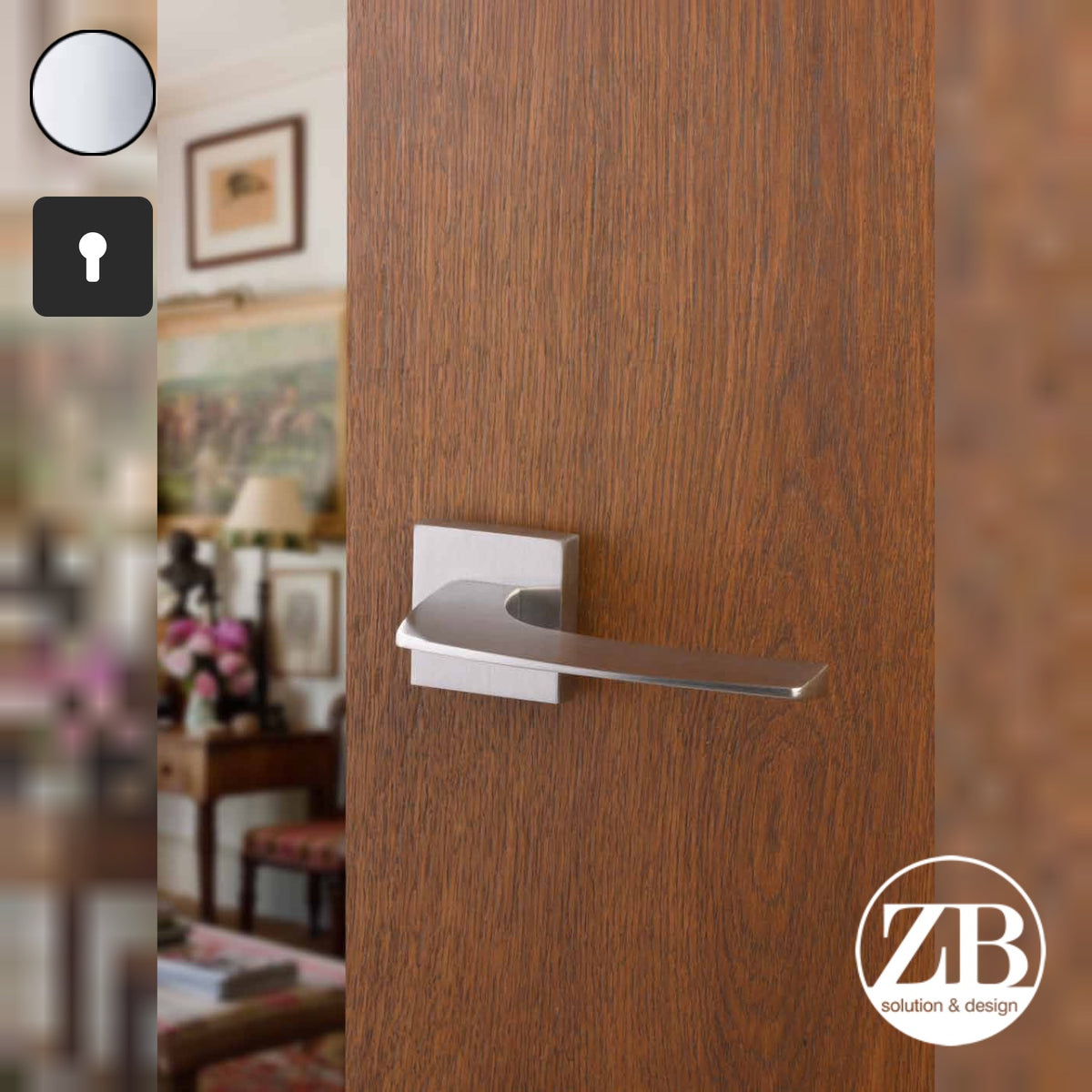 ZB - Maniglie Moon - Maniglia per porta interna - CRL - Cromo lucido / Quadra / Yale