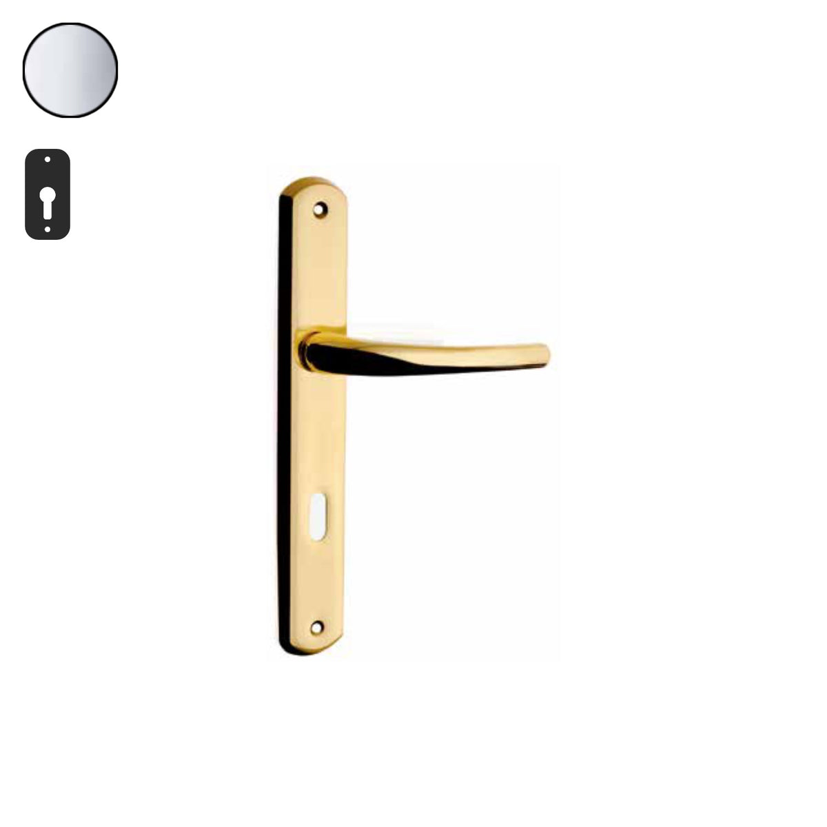 ZB - Maniglie Niky - Maniglia per porta interna - CRL - Cromo lucido / Placca 250x40 mm / Yale 85