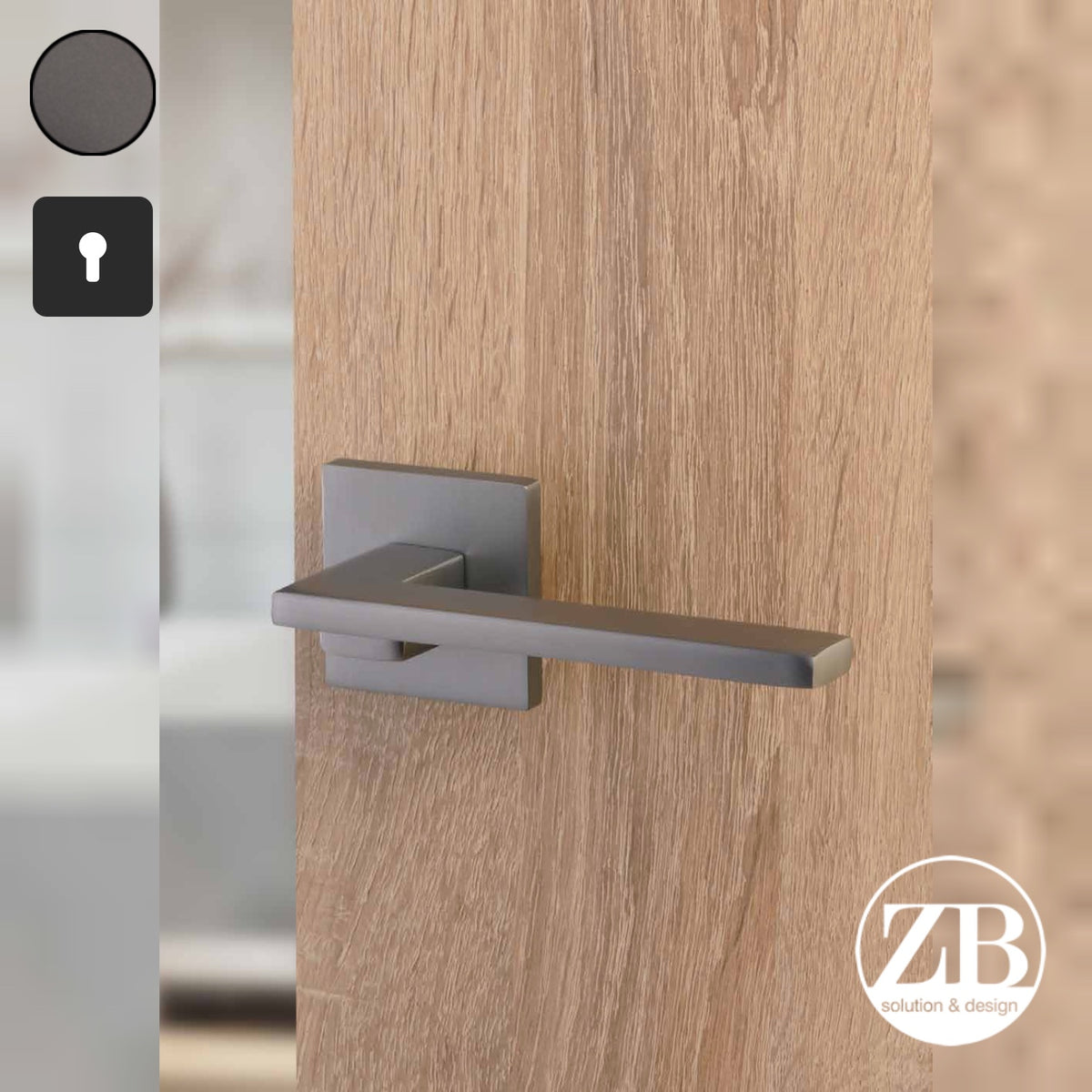 ZB - Maniglie Pale - Maniglia per porta interna - ANT - Antracite / Quadra / Yale