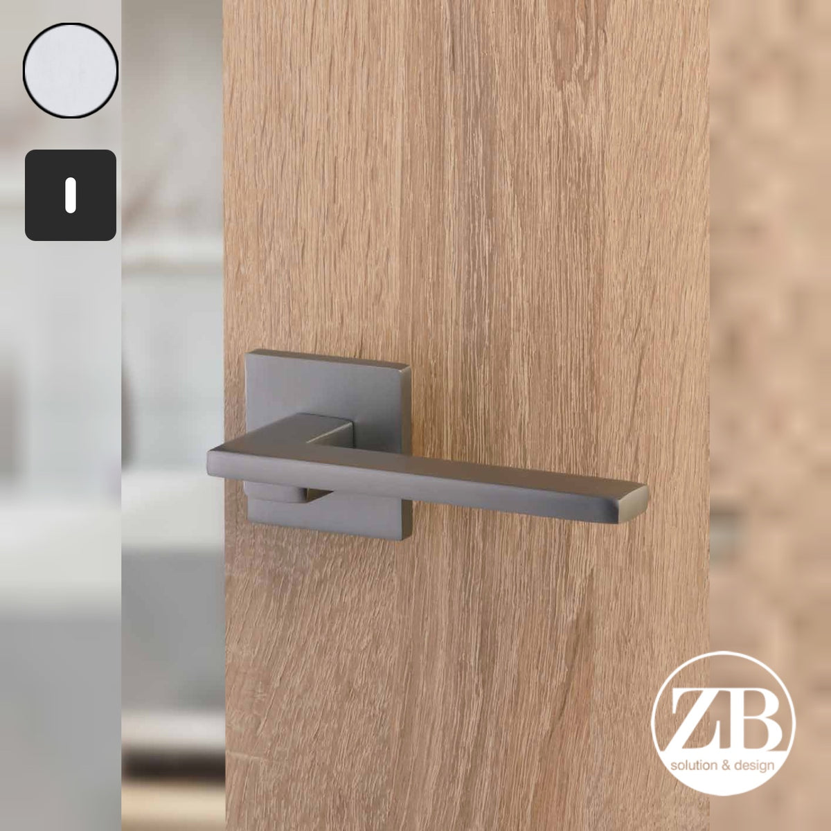 ZB - Maniglie Pale - Maniglia per porta interna - ARS - Argento F1 satinato / Quadra / Patent