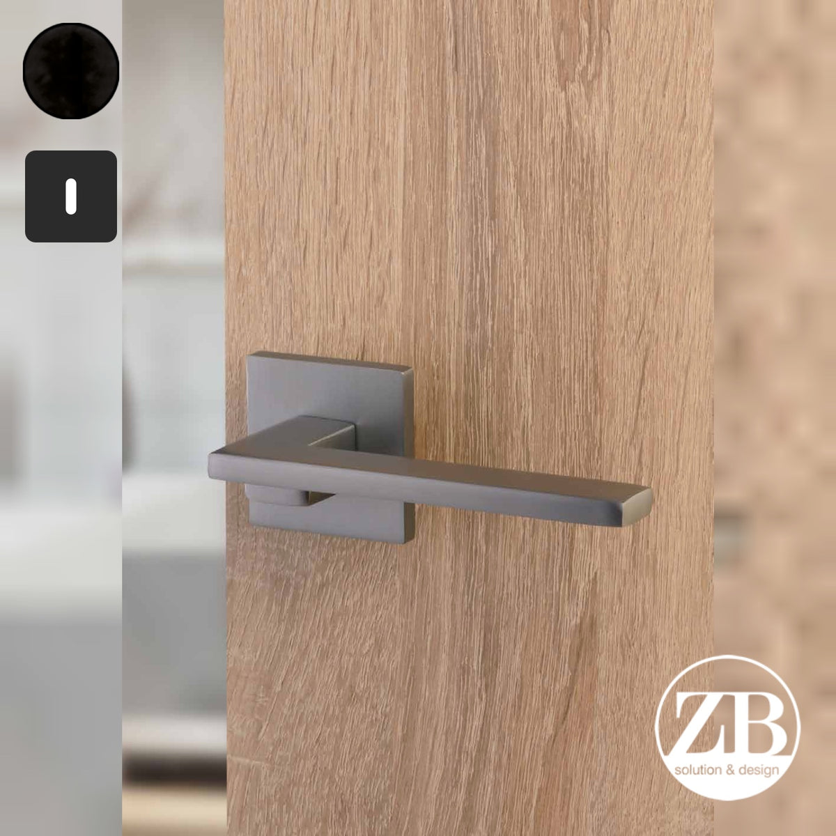 ZB - Maniglie Pale - Maniglia per porta interna - NOP - Nero opaco / Quadra / Patent