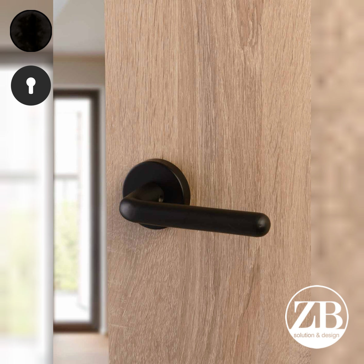 ZB - Maniglie Roller - Maniglia per porta interna - NOP - Nero opaco / Tonda / Yale