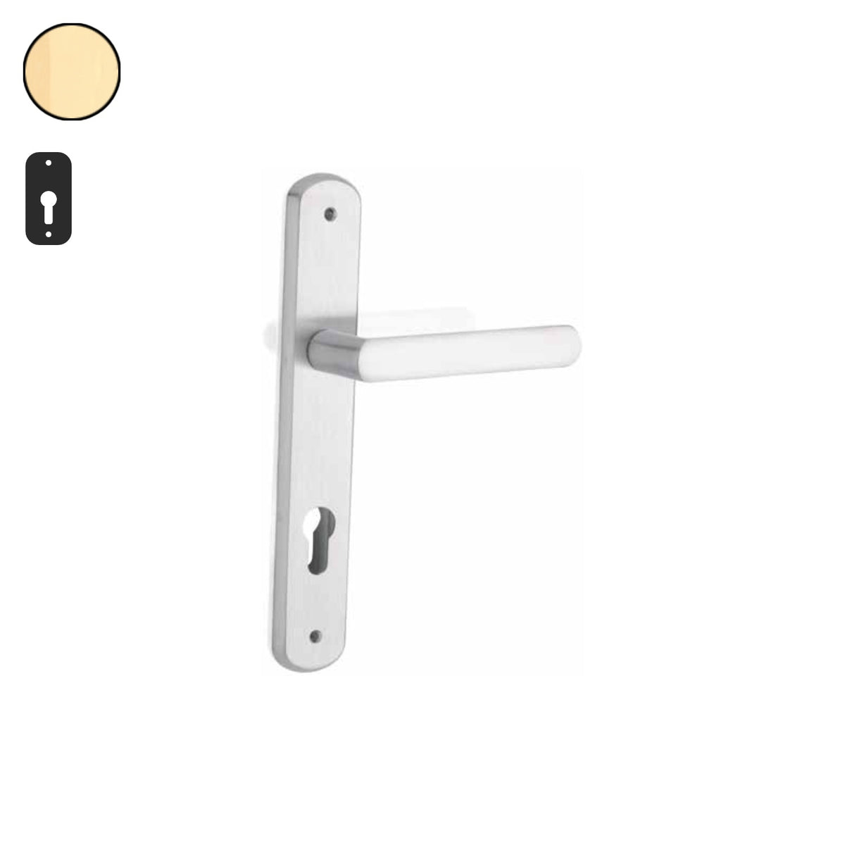 ZB - Maniglie Silvy - Maniglia per porta interna - OTO - Ottonato / Placca 250x38 mm / Yale 85