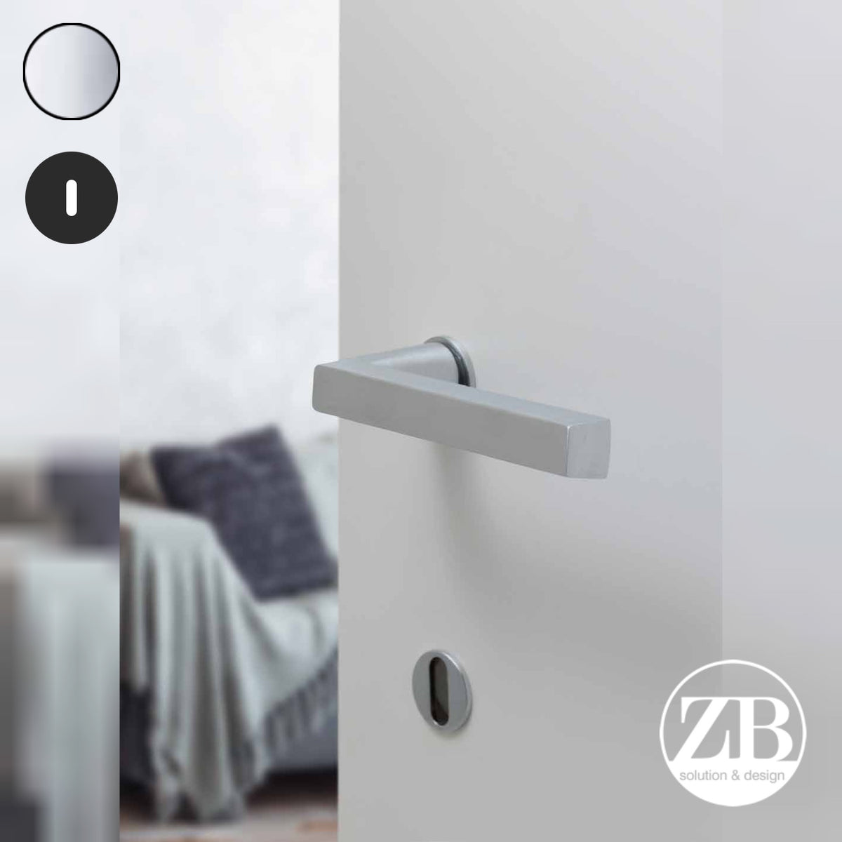 ZB - Maniglie Sky Minimal - Maniglia per porta interna - CRL - Cromo lucido / Tonda / Patent