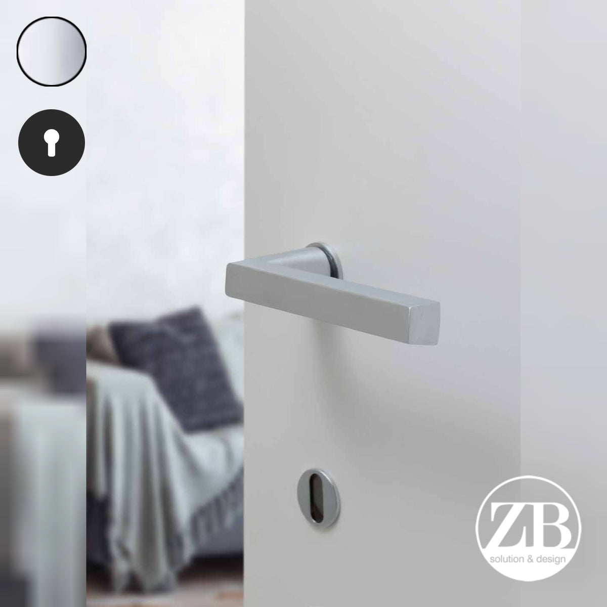 ZB - Maniglie Sky Minimal - Maniglia per porta interna - CRL - Cromo lucido / Tonda / Yale