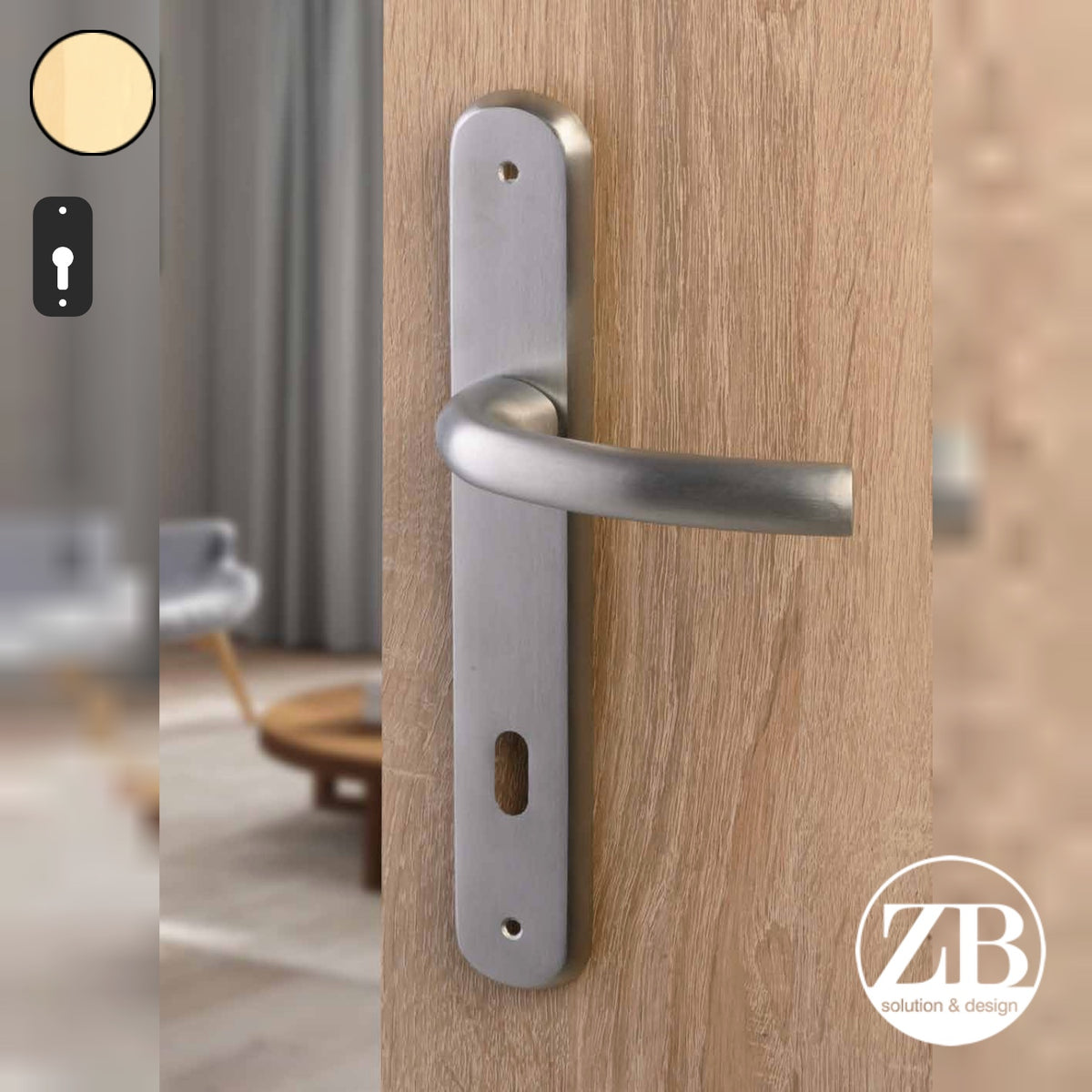 ZB - Maniglie Soft - Maniglia per porta interna - OTO - Ottonato / Placca 250x35 mm / Yale 85