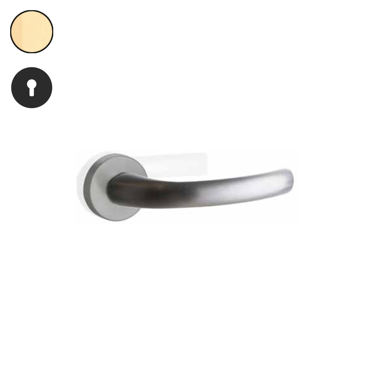 ZB - Maniglie Soft - Maniglia per porta interna - OTO - Ottonato / Tonda / Yale