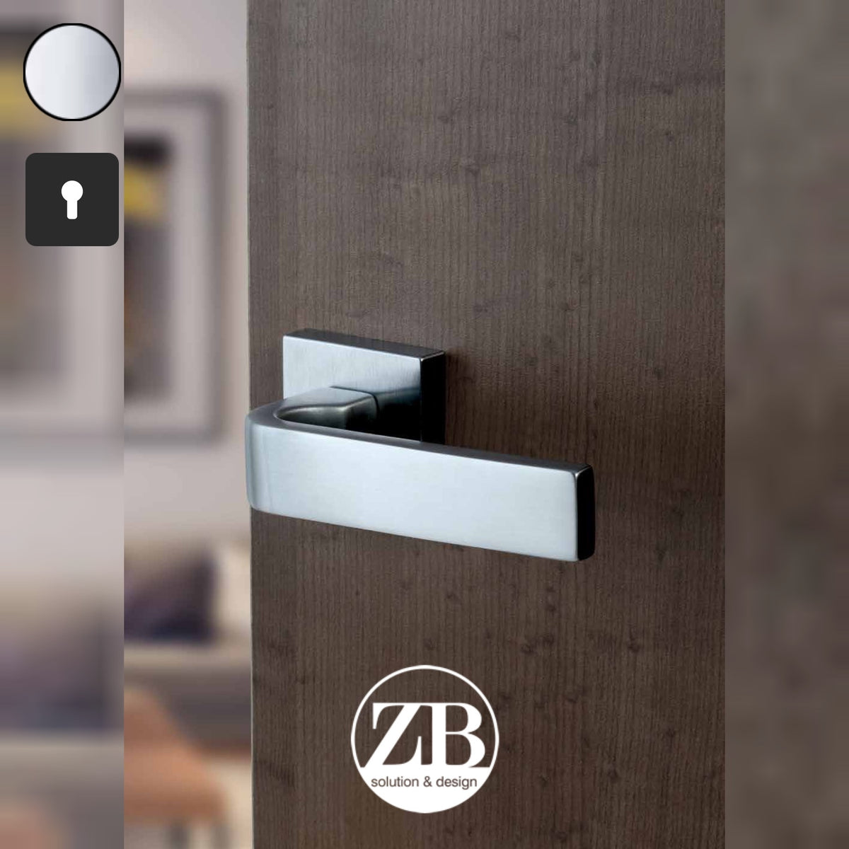 ZB - Maniglie Space Brixia Sky - Maniglia per porta interna - CRL - Cromo lucido / Quadra / Yale
