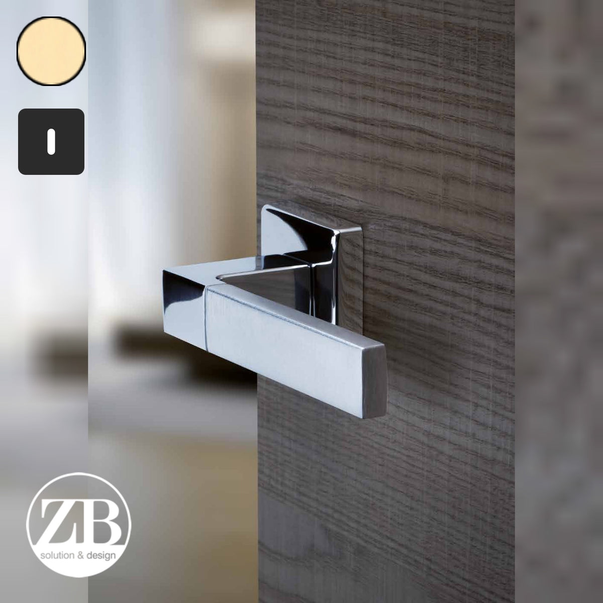 ZB - Maniglie Time - Maniglia per porta interna - OLV - Ottone lucido verniciato / Quadra / Patent