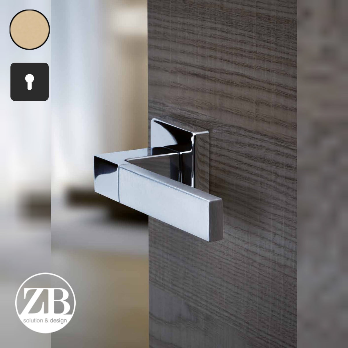 ZB - Maniglie Time - Maniglia per porta interna - OSV - Ottone satinato verniciato / Quadra / Yale