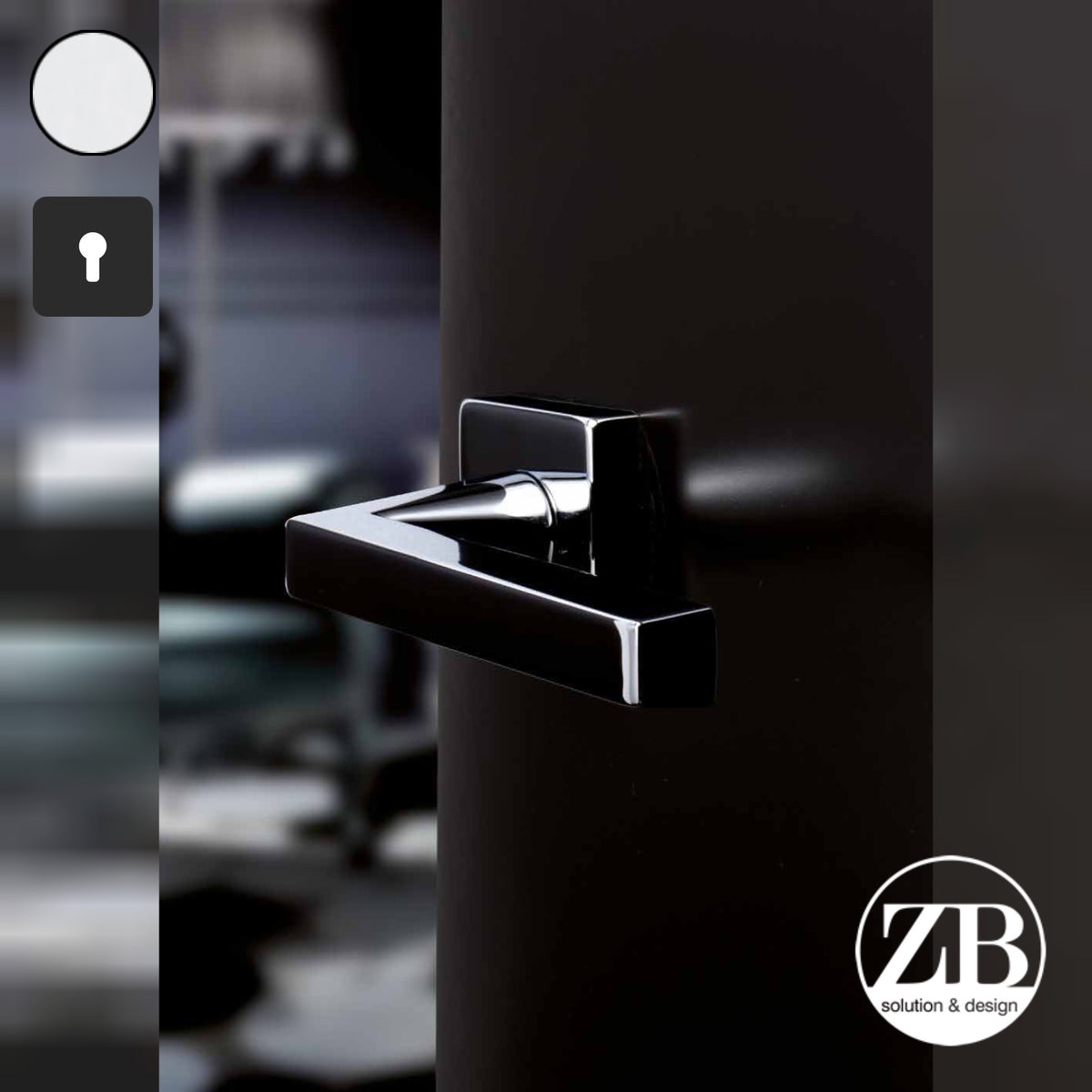 ZB - Maniglie Vanity Sky - Maniglia per porta interna - CRS - Cromo satinato / Quadra / Yale