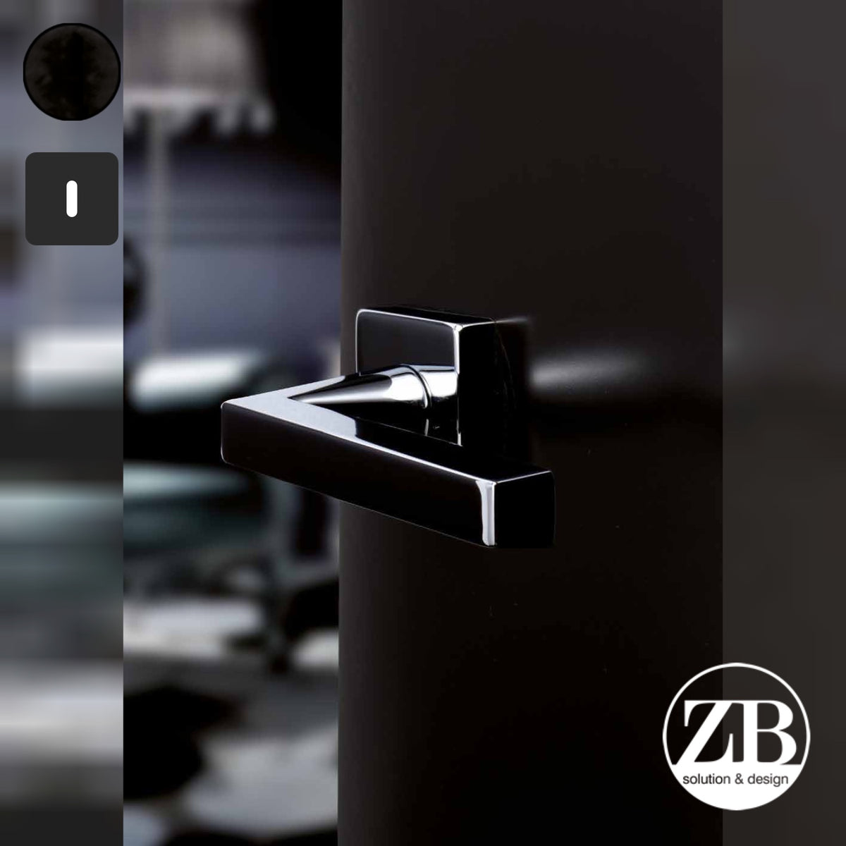 ZB - Maniglie Vanity Sky - Maniglia per porta interna - NOP - Nero opaco / Quadra / Patent