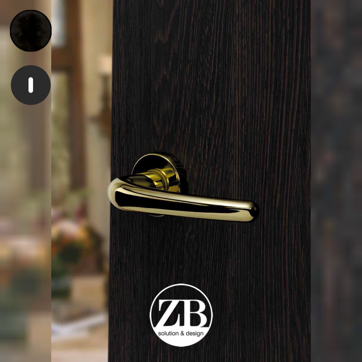 ZB - Maniglie Venixia - Maniglia per porta interna - NOP - Nero opaco / Tonda / Patent