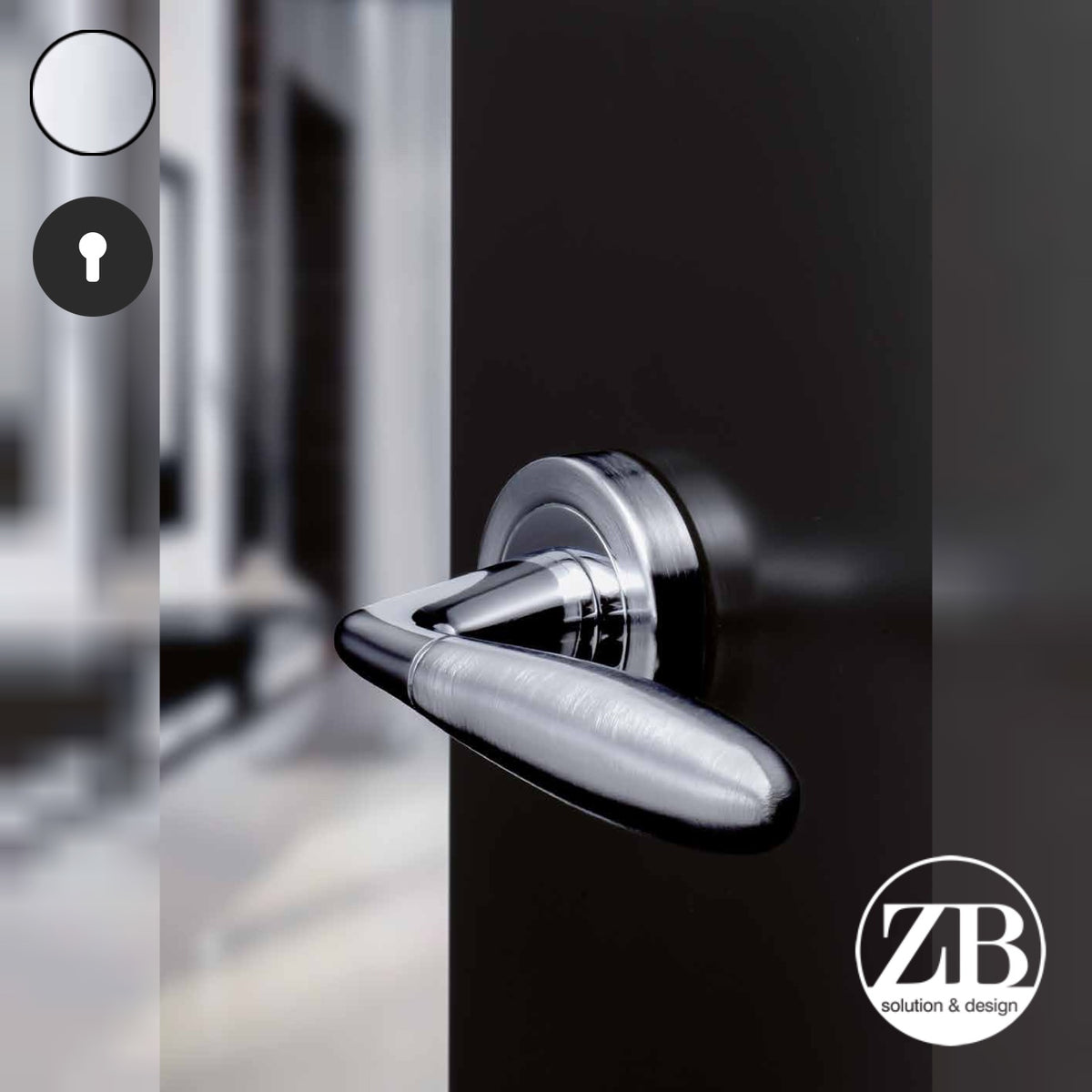 ZB - Maniglie Wind - Maniglia per porta interna - CRL - Cromo lucido / Tonda / Yale