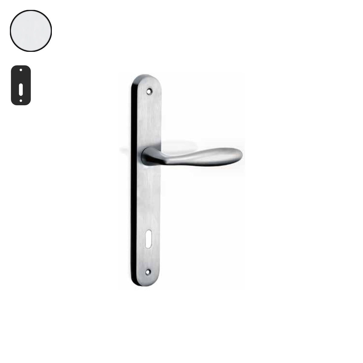 ZB - Maniglie Wind - Maniglia per porta interna - CRS - Cromo satinato / Placca 250x38 mm / Patent 90