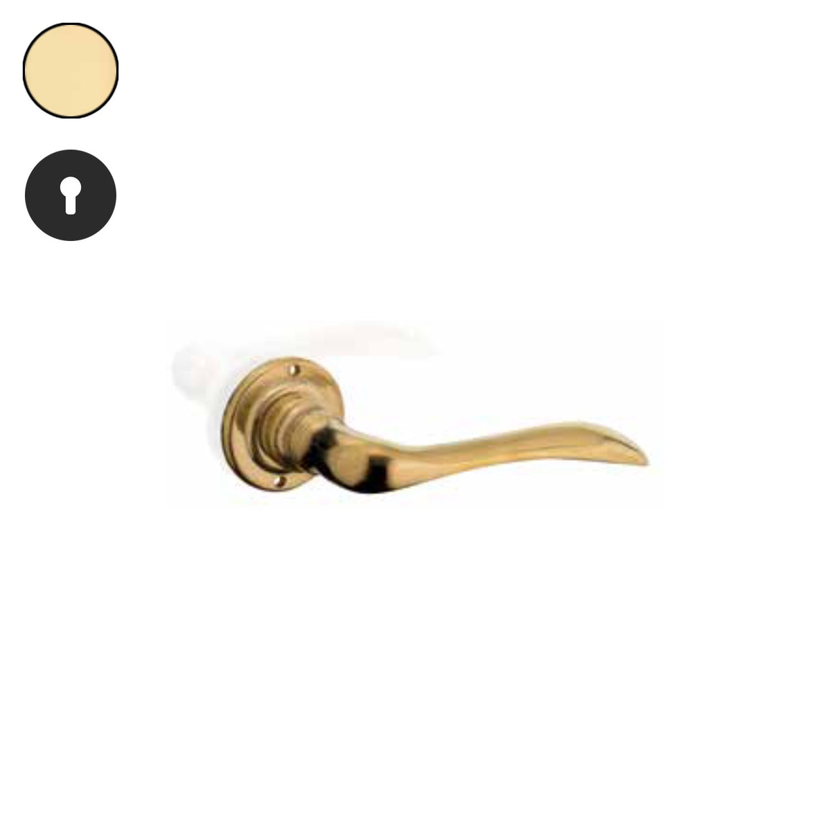 ZB - Maniglie ZB 330 - Maniglia per porta interna - ONA - Ottone naturale / Tonda / Yale