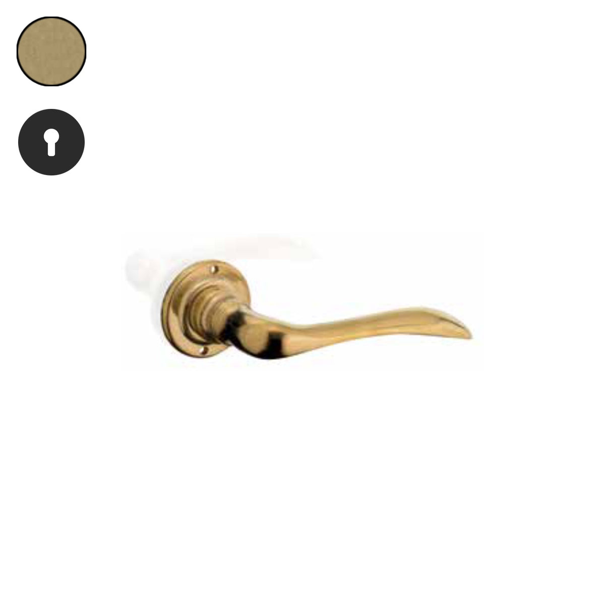 ZB - Maniglie ZB 330 - Maniglia per porta interna - OVO - Ottone vibrato opaco / Tonda / Yale
