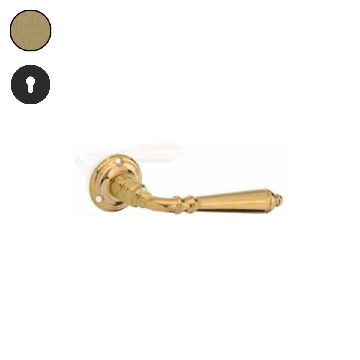 ZB - Maniglie ZB 520 - Maniglia per porta interna - OVO - Ottone vibrato opaco / Tonda / Yale