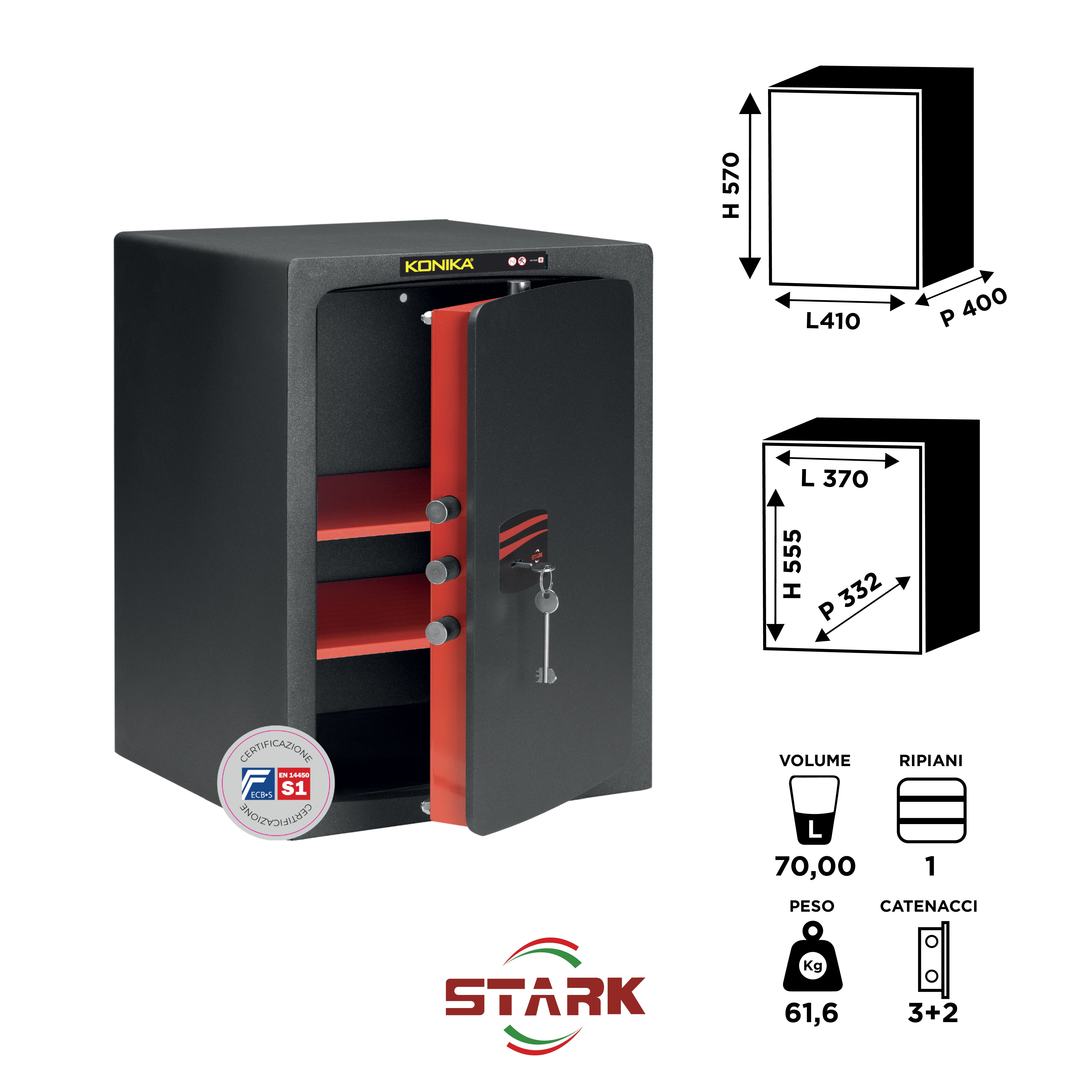 KONIKA Stark safes - S1 Certified Freestanding Safe Series 3200TKCE model 3207TKCE