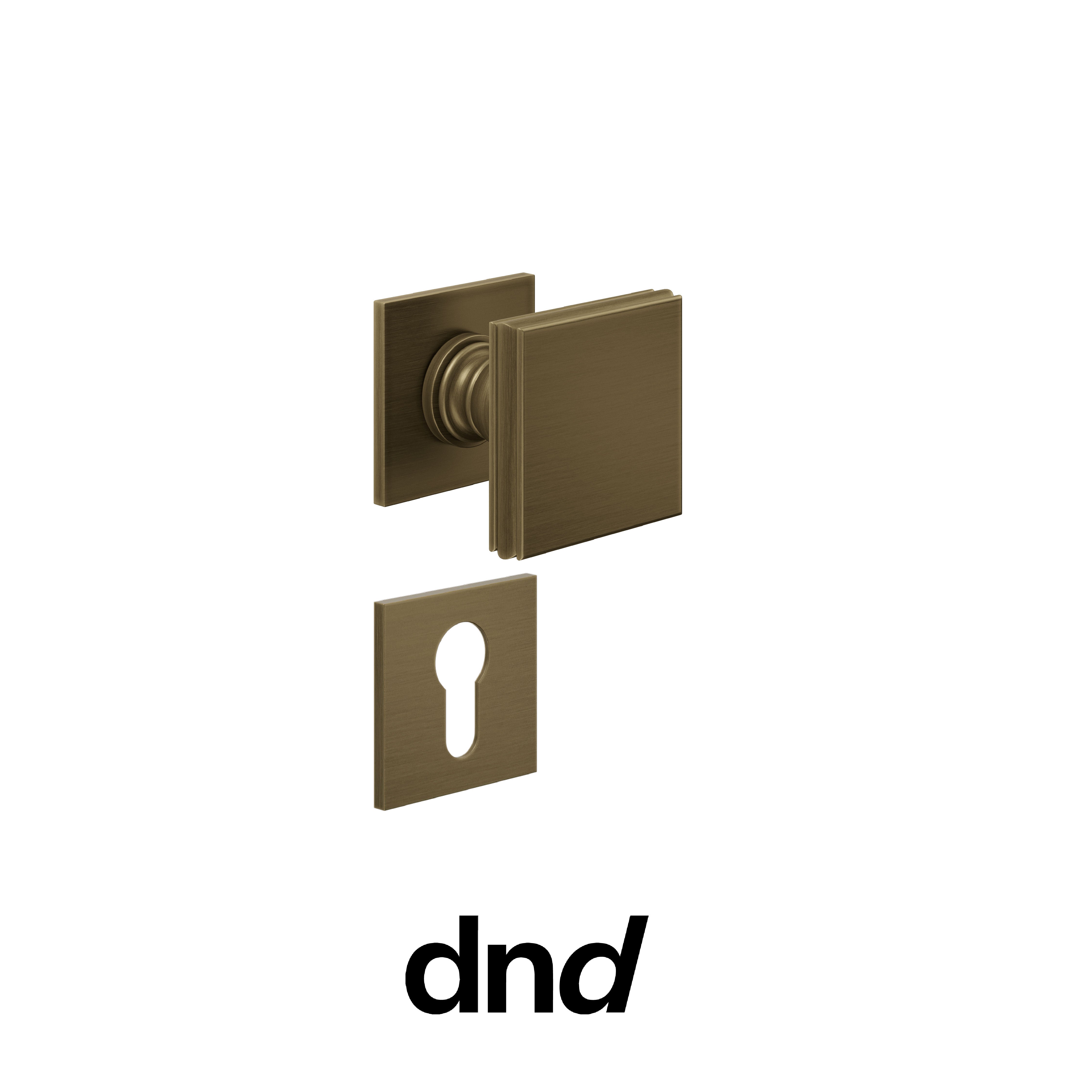 DND Lucrezia 02 - Pomolo per porta interna - OGH - Bronzo satinato opaco / Fine Quadra - 50x50 - 4mm / Yale