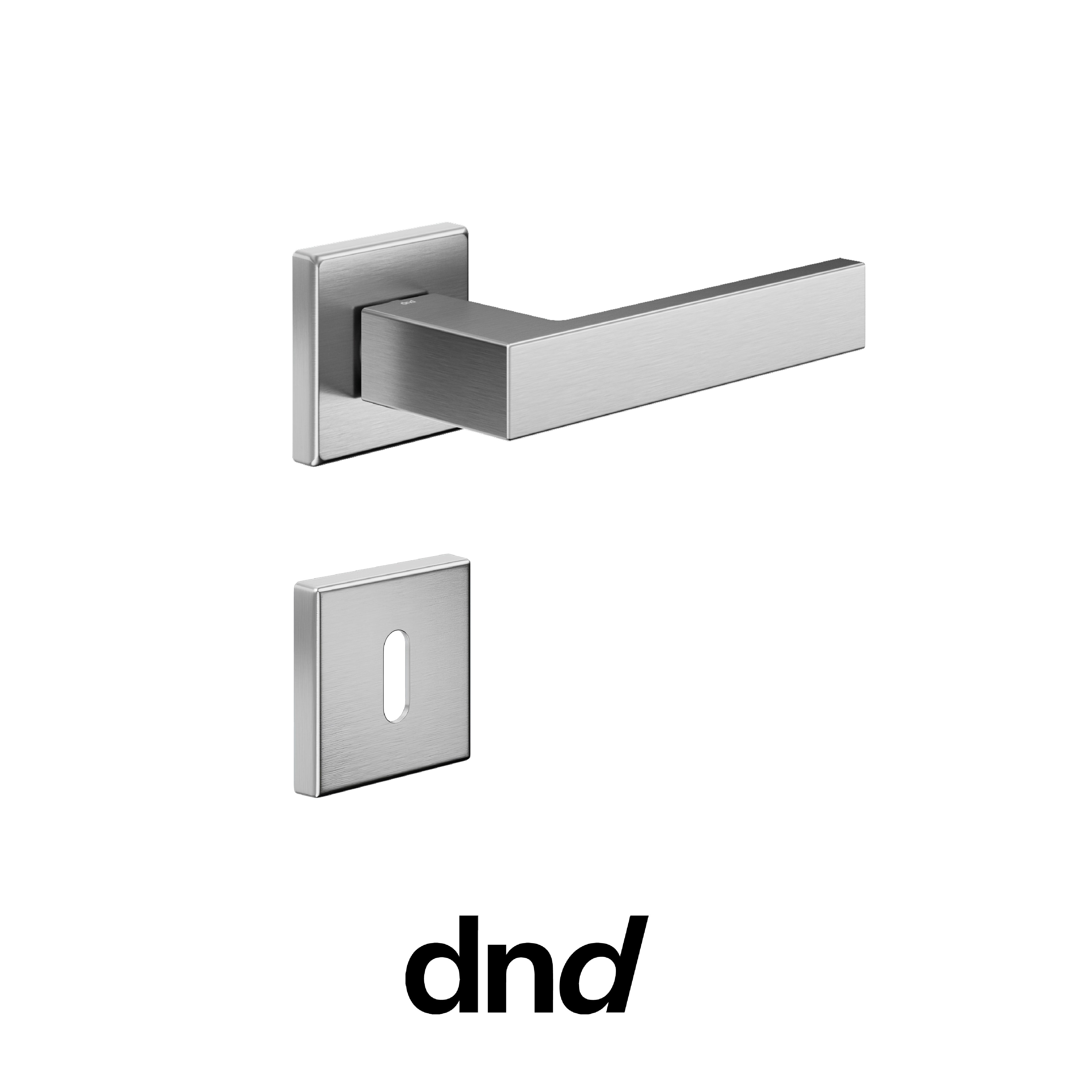 DND Edra 02 - Maniglia per porta interna - OCS - Cromo satinato / Vis Quadra - 50x50 - 7 mm / Patent