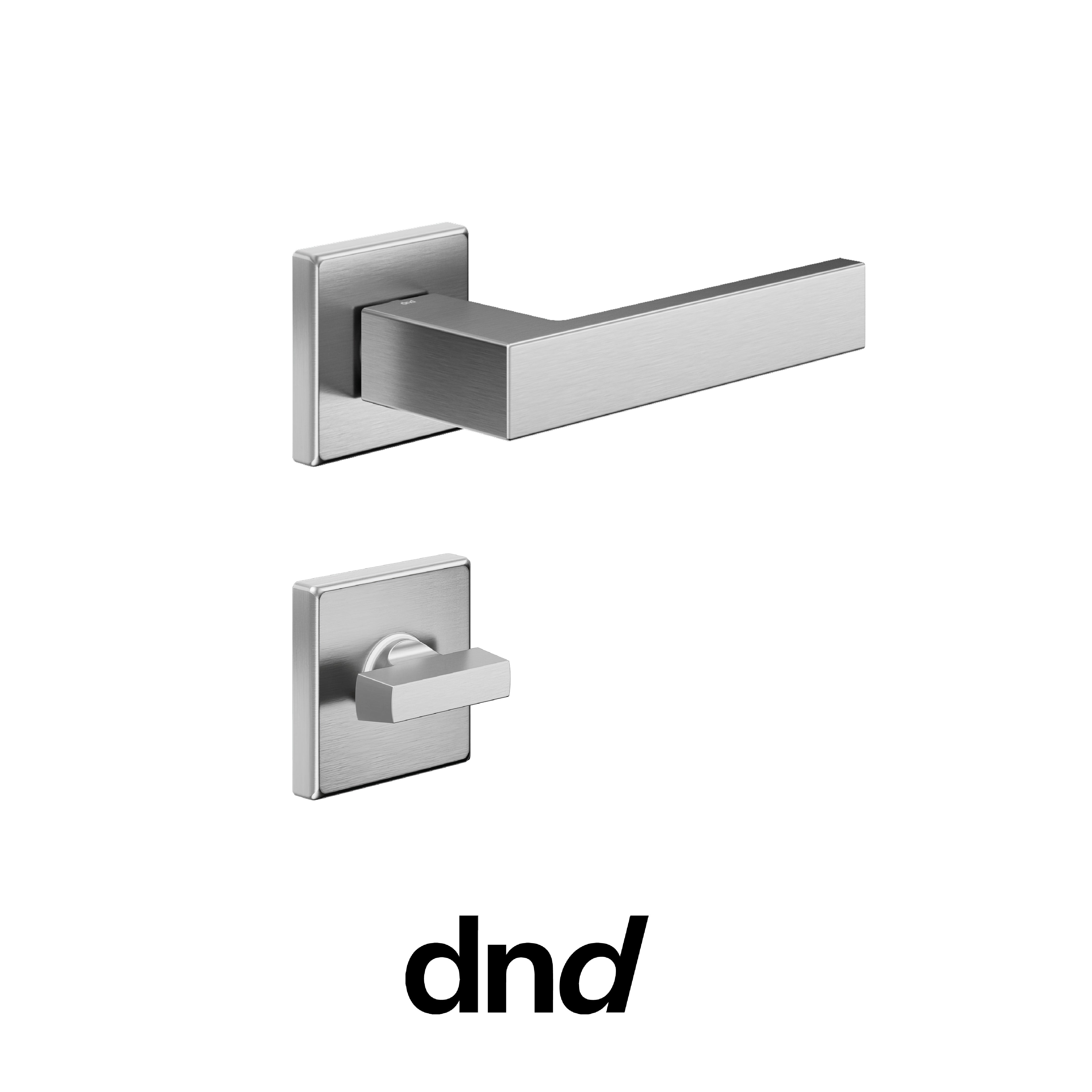 DND Edra 02 - Maniglia per porta interna - OCS - Cromo satinato / Vis Quadra - 50x50 - 7 mm / Nottolino