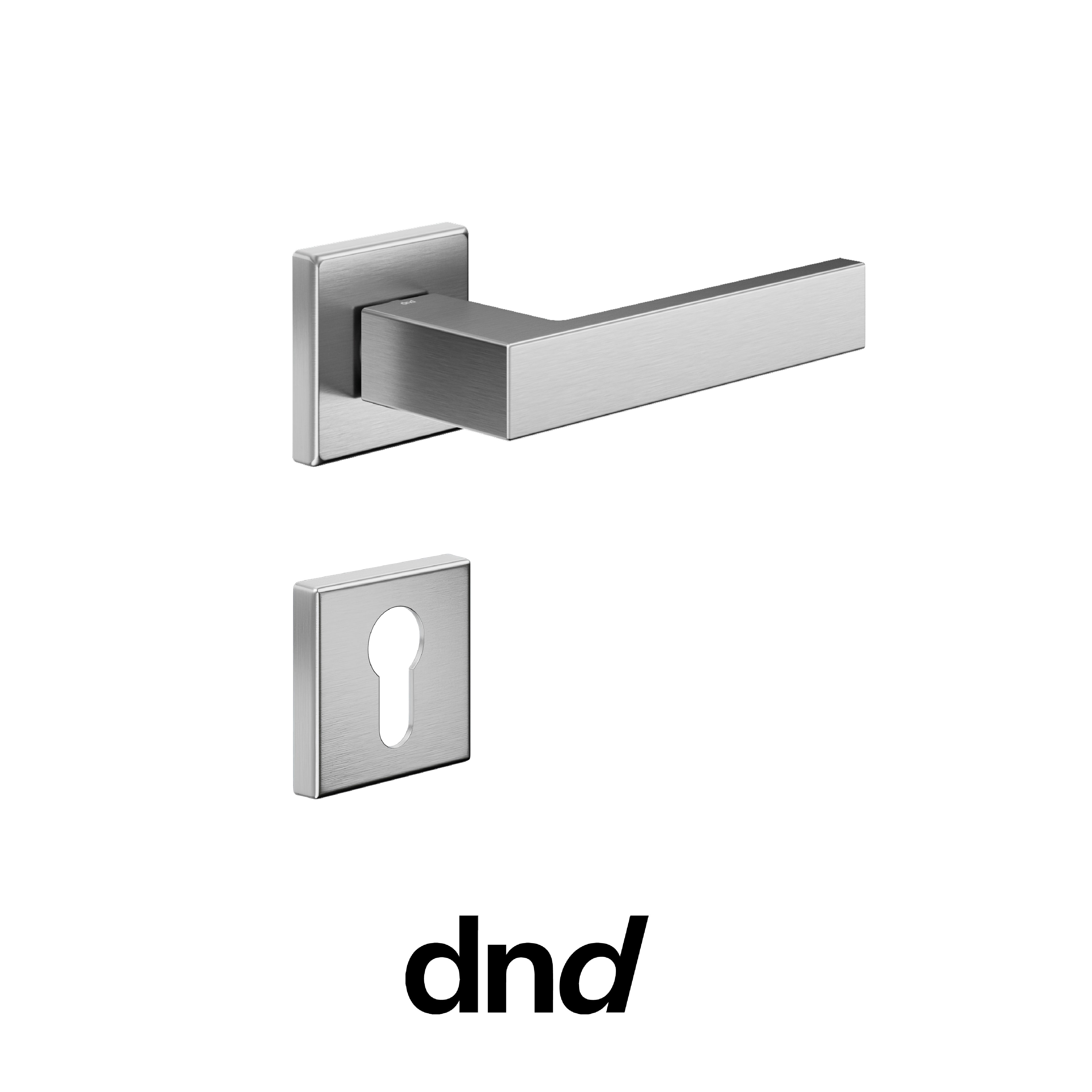 DND Edra 02 - Maniglia per porta interna - OCS - Cromo satinato / Vis Quadra - 50x50 - 7 mm / Yale