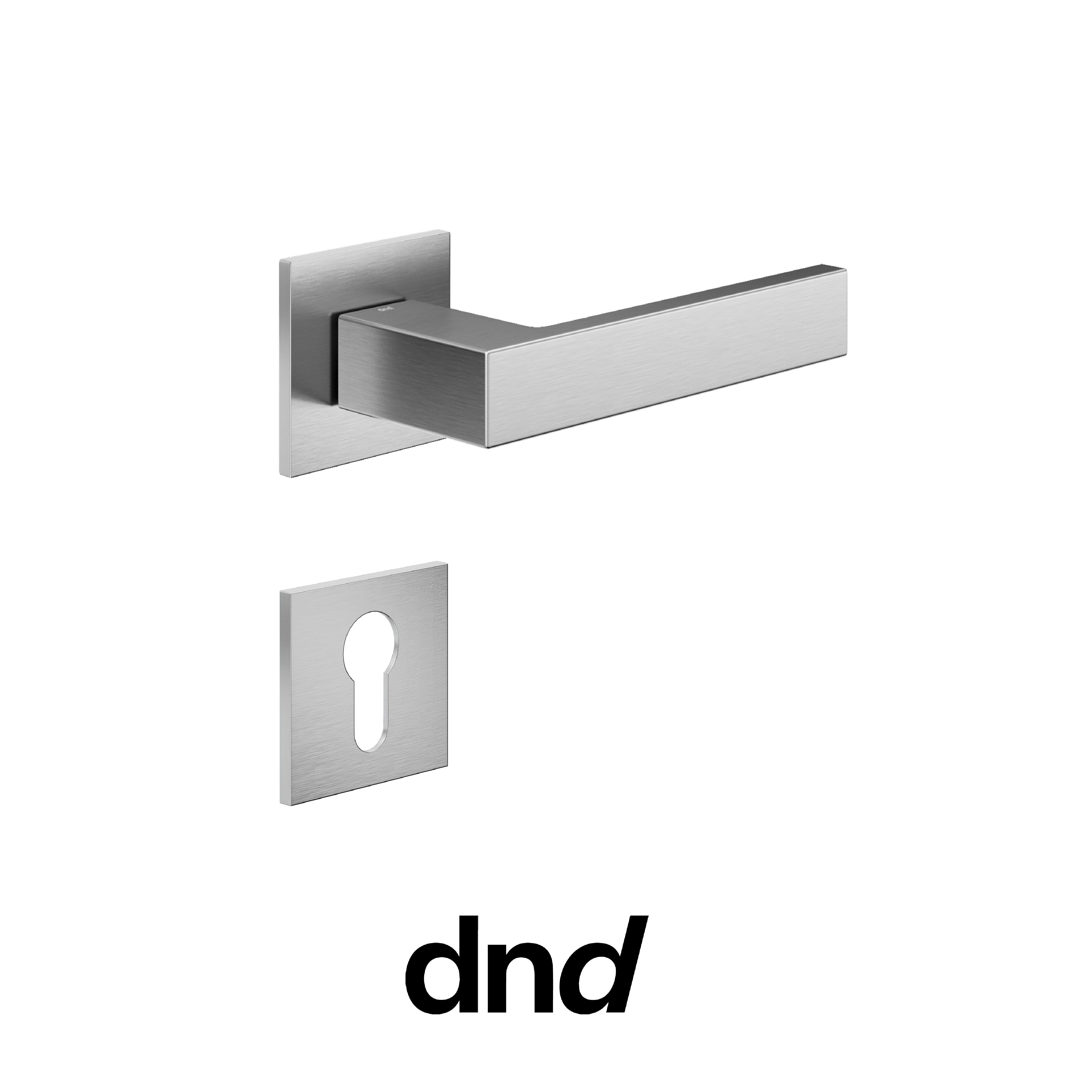 DND Edra 02 - Maniglia per porta interna - OCS - Cromo satinato / Fine Quadra - 50x50 - 4 mm / Yale