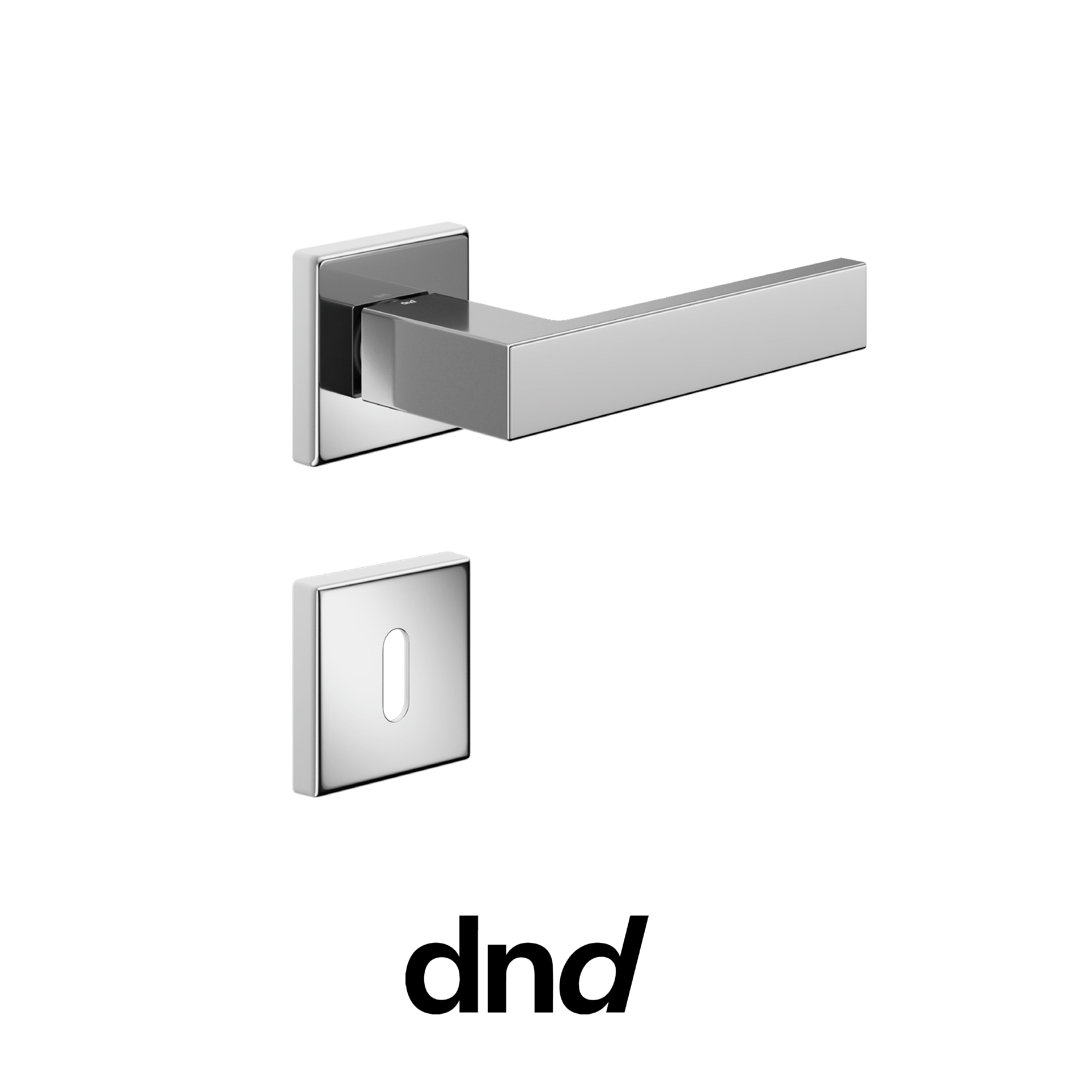 DND Edra 02 - Maniglia per porta interna - OC - Cromo lucido / Vis Quadra - 50x50 - 7 mm / Patent