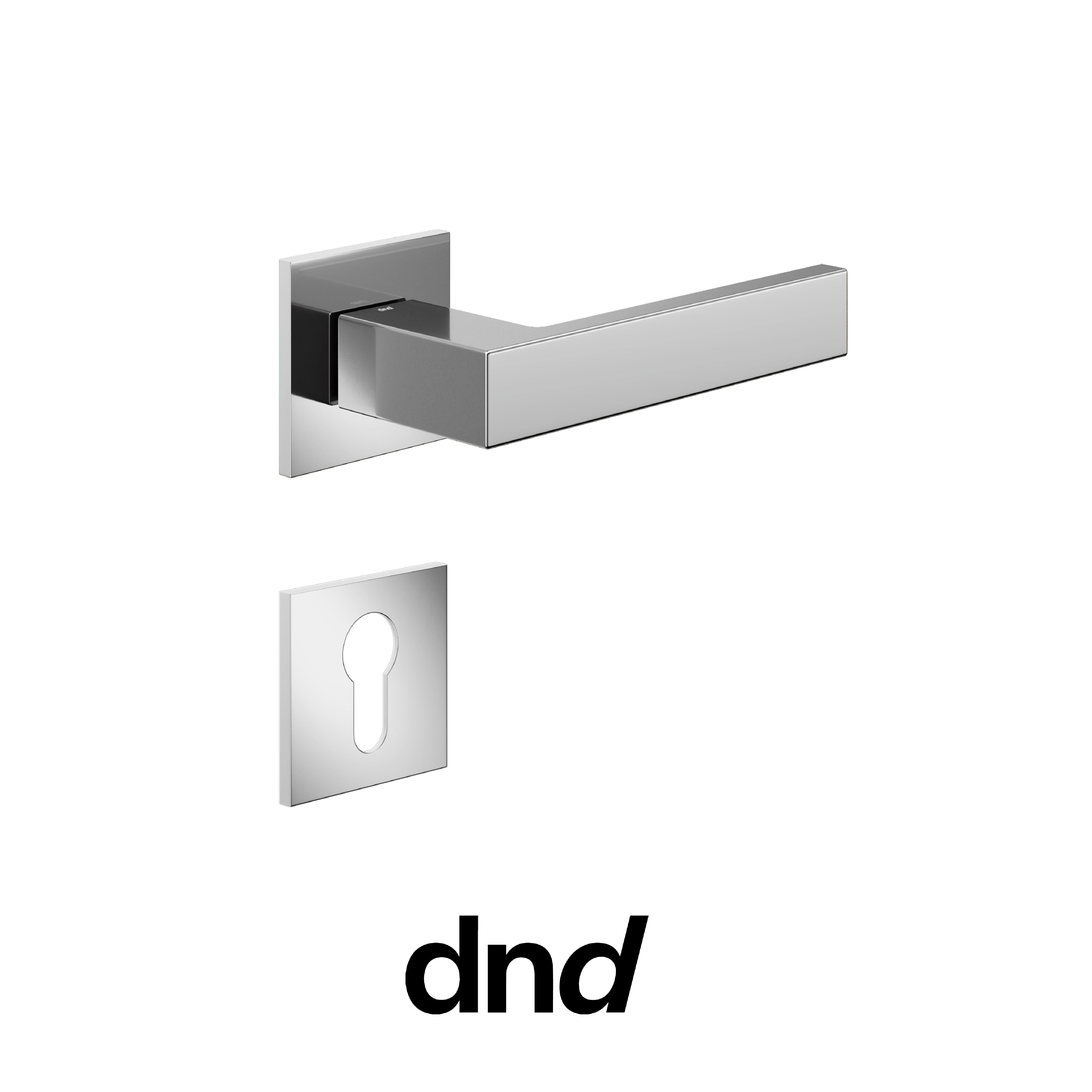 DND Edra 02 - Maniglia per porta interna - OC - Cromo lucido / Fine Quadra - 50x50 - 4 mm / Yale