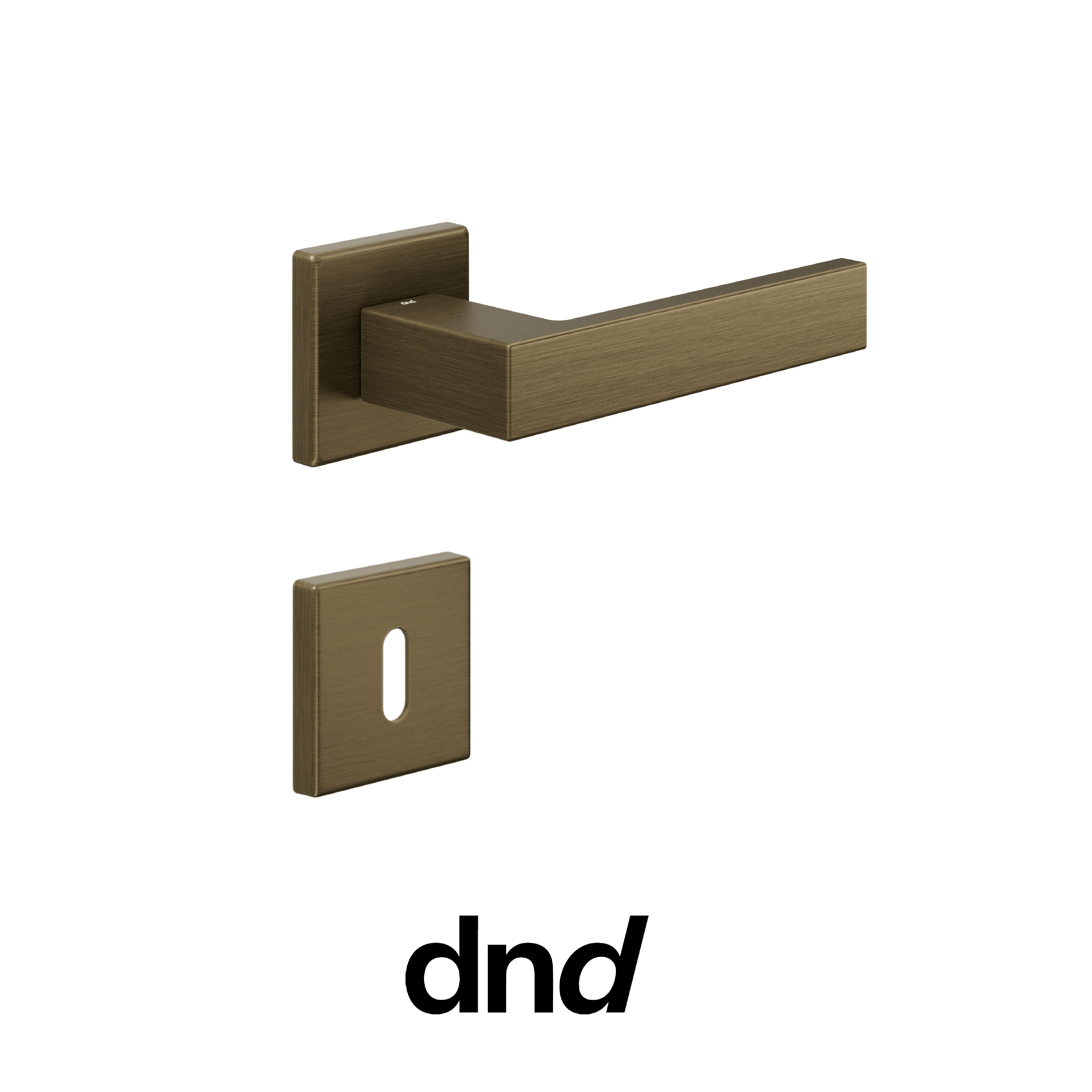 DND Edra 02 - Maniglia per porta interna - OGH - Bronzo satinato opaco / Vis Quadra - 50x50 - 7 mm / Patent