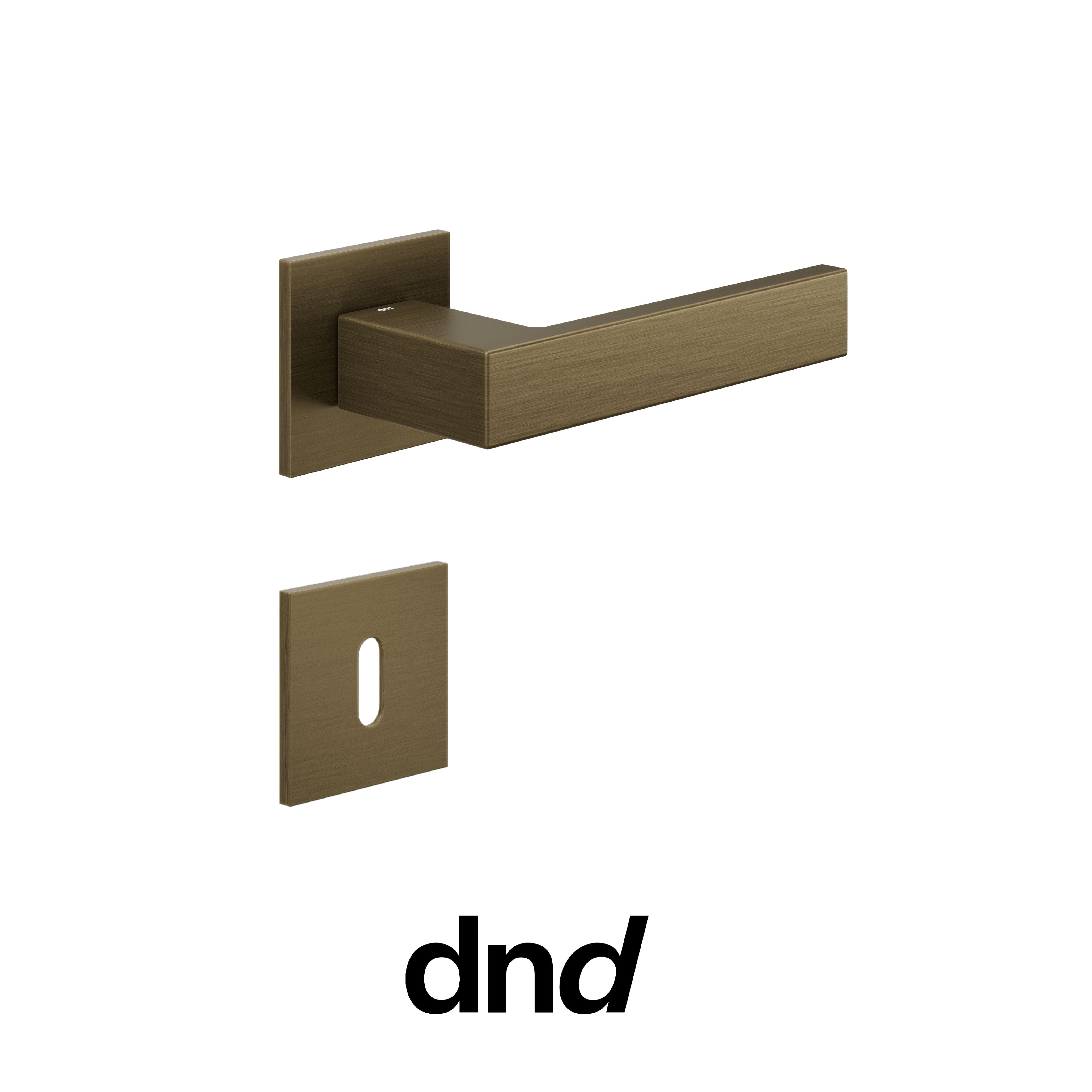 DND Edra 02 - Maniglia per porta interna - OGH - Bronzo satinato opaco / Fine Quadra - 50x50 - 4 mm / Patent