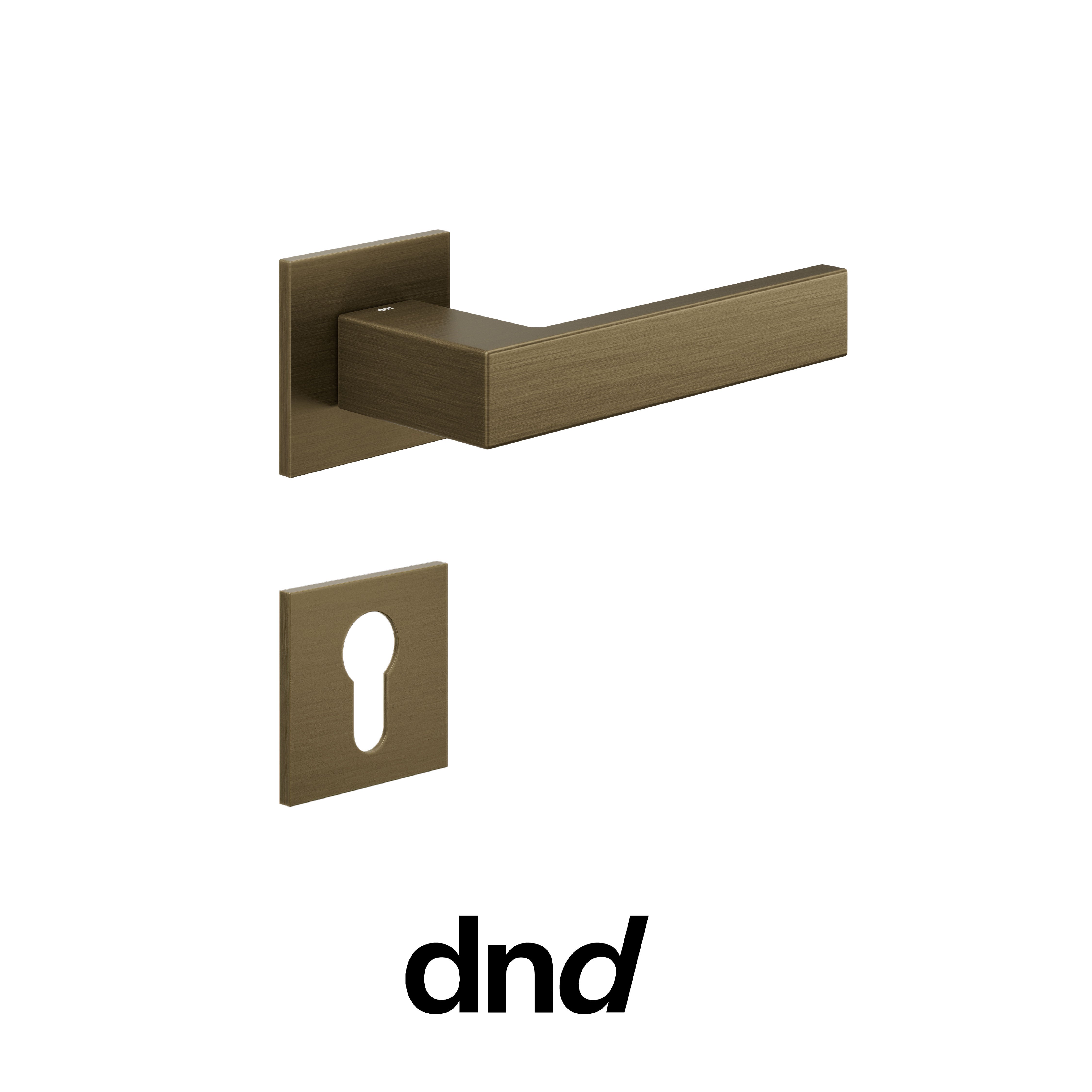 DND Edra 02 - Maniglia per porta interna - OGH - Bronzo satinato opaco / Fine Quadra - 50x50 - 4 mm / Yale