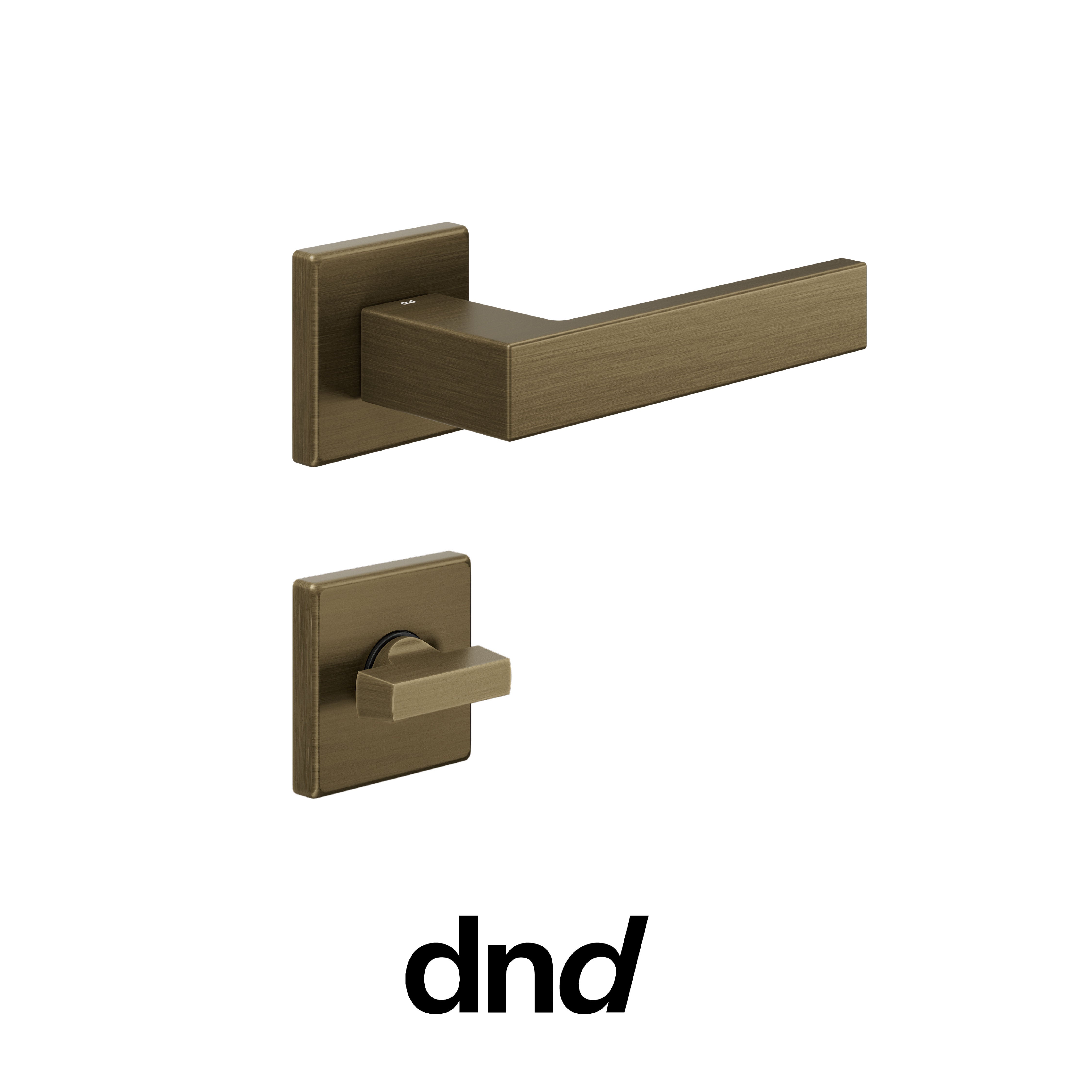 DND Edra 02 - Maniglia per porta interna - OGH - Bronzo satinato opaco / Vis Quadra - 50x50 - 7 mm / Nottolino