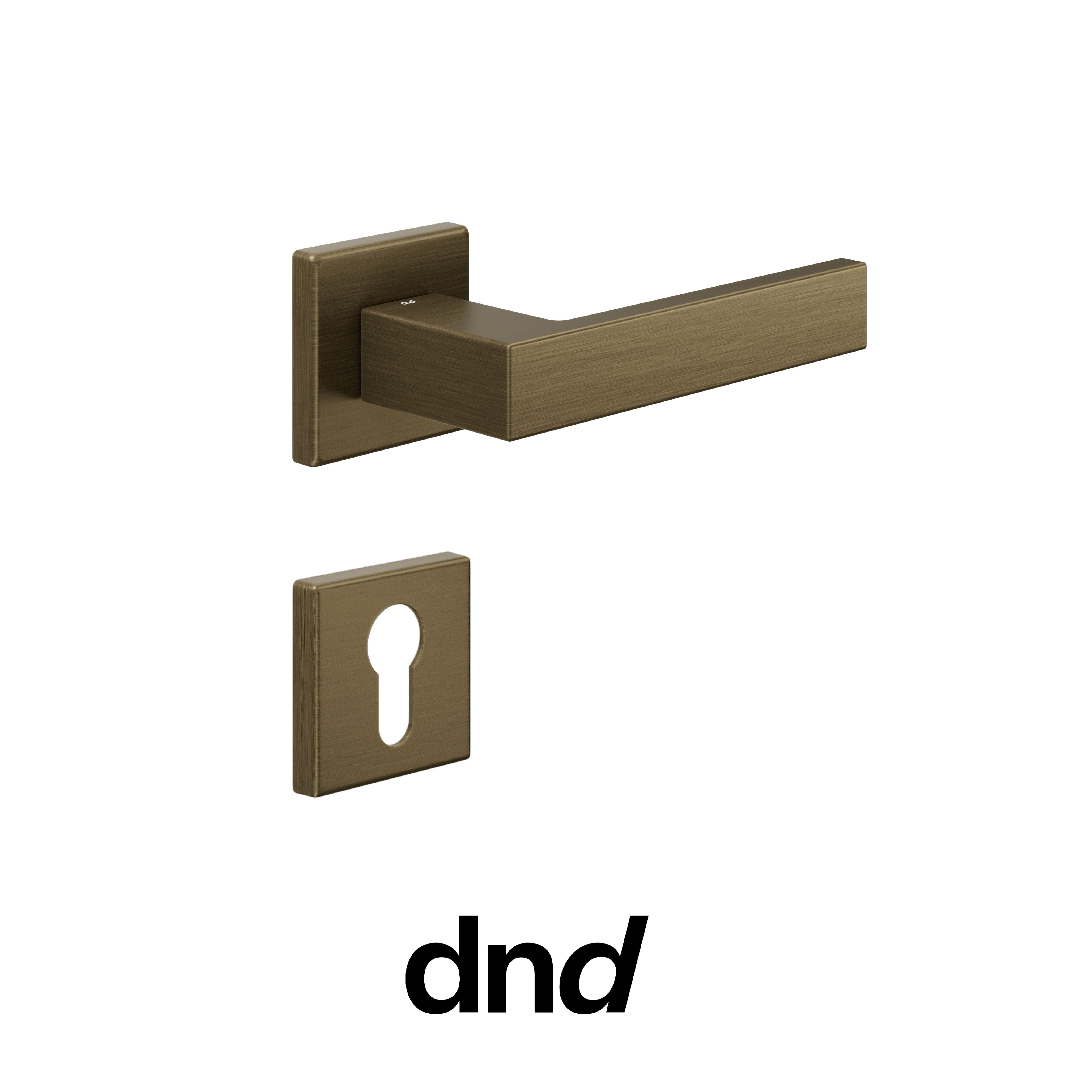 DND Edra 02 - Maniglia per porta interna - OGH - Bronzo satinato opaco / Vis Quadra - 50x50 - 7 mm / Yale
