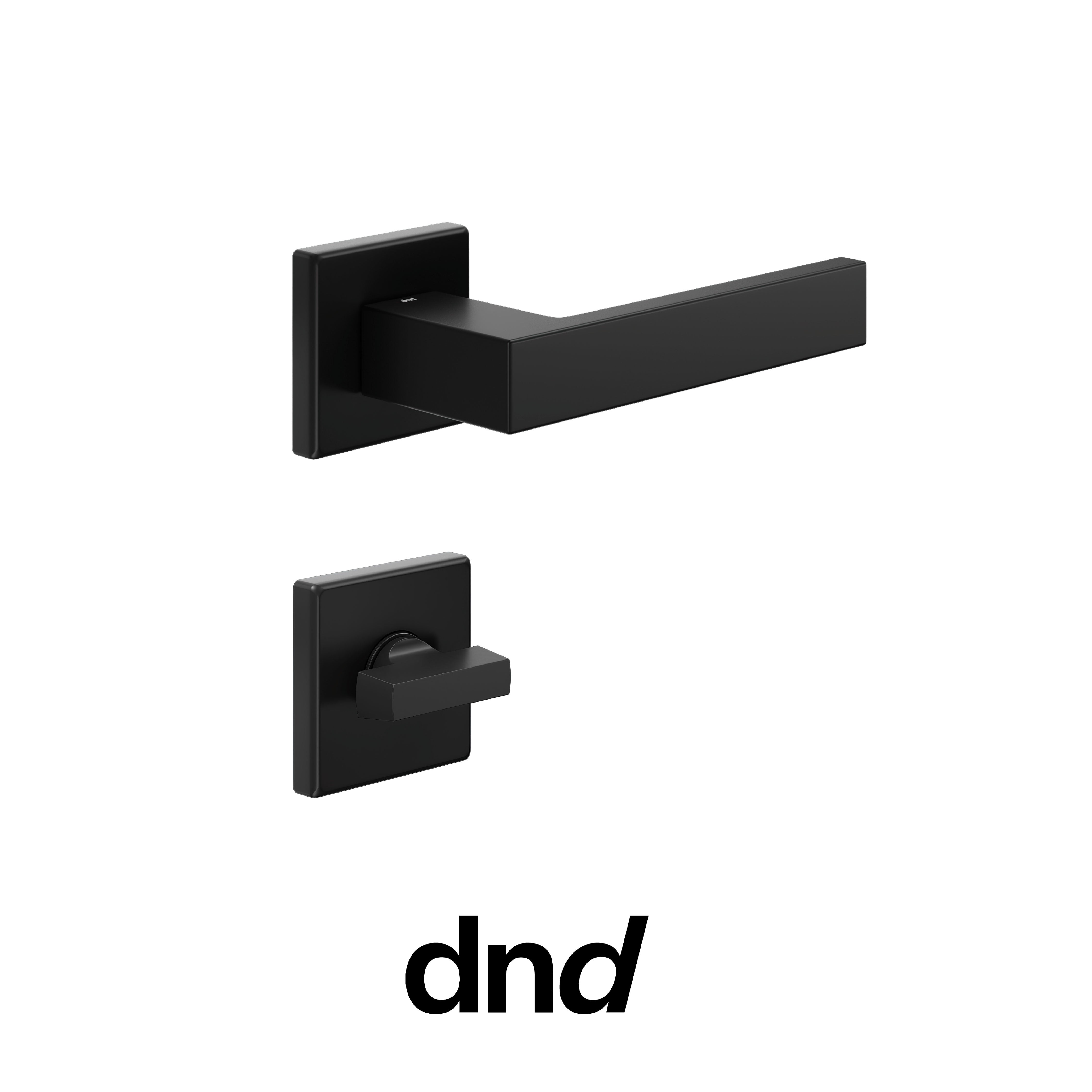 DND Edra 02 - Maniglia per porta interna - ONO - Nero / Vis Quadra - 50x50 - 7 mm / Nottolino