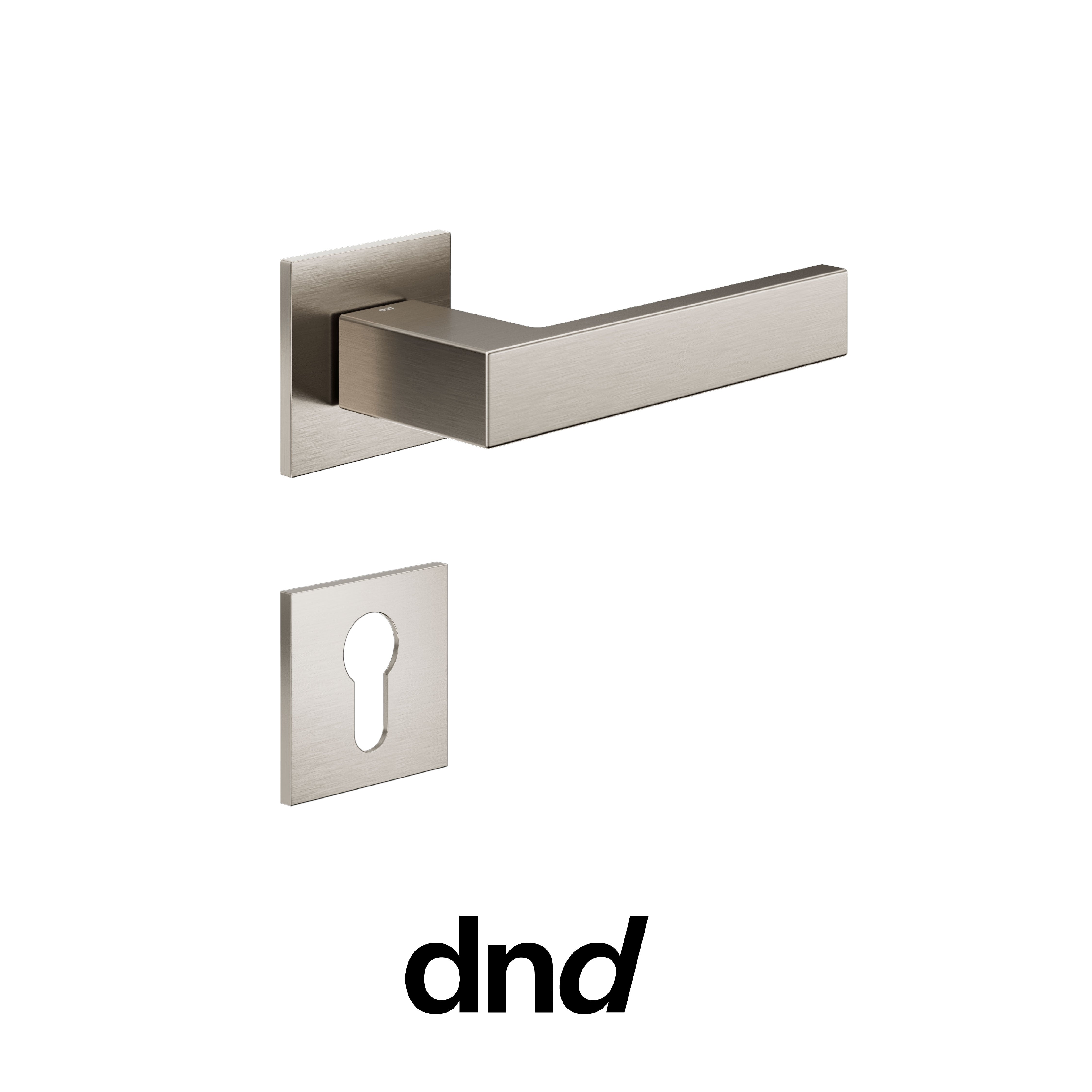 DND Edra 02 - Maniglia per porta interna - ONS - Nickel satinato / Fine Quadra - 50x50 - 4 mm / Yale