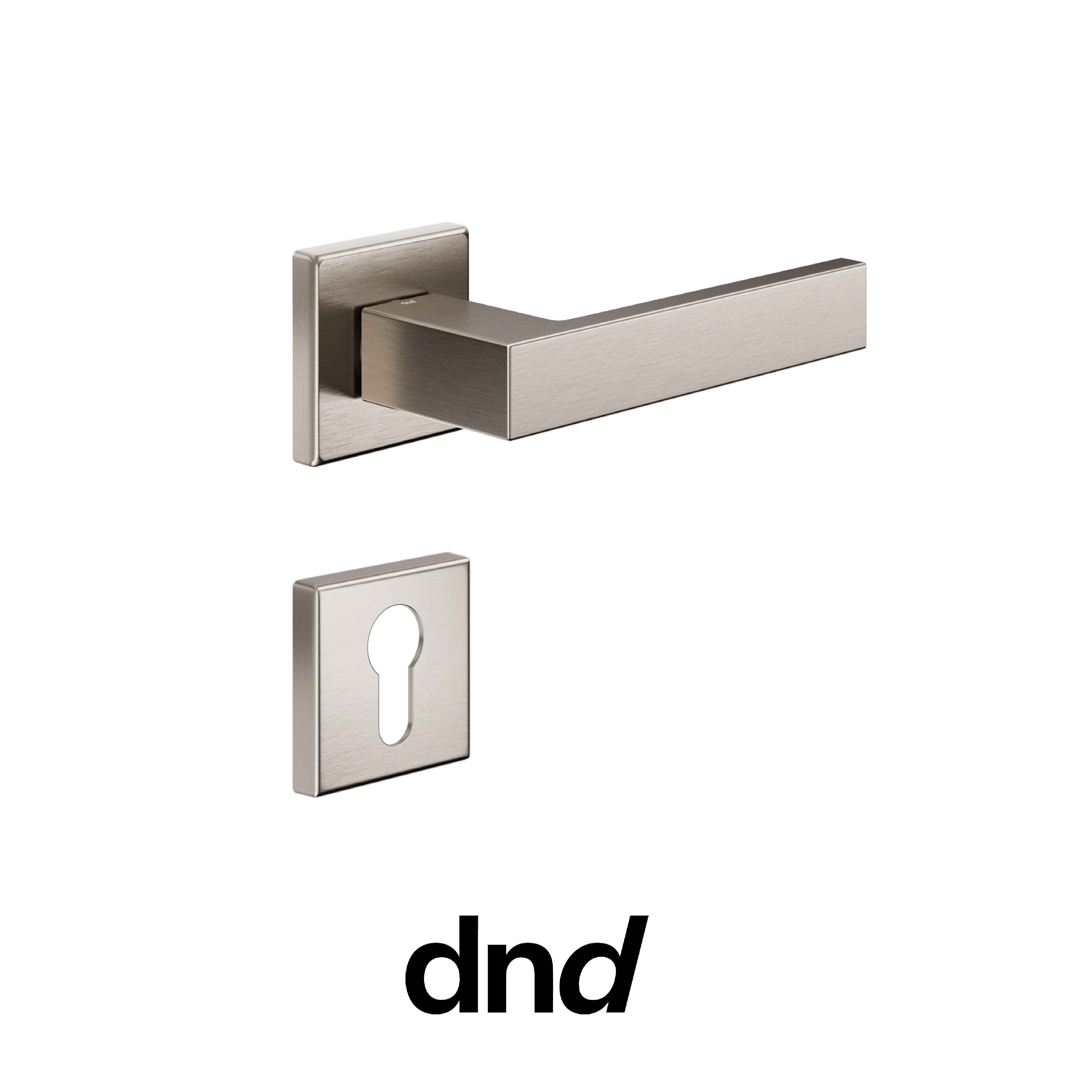 DND Edra 02 - Maniglia per porta interna - ONS - Nickel satinato / Vis Quadra - 50x50 - 7 mm / Yale