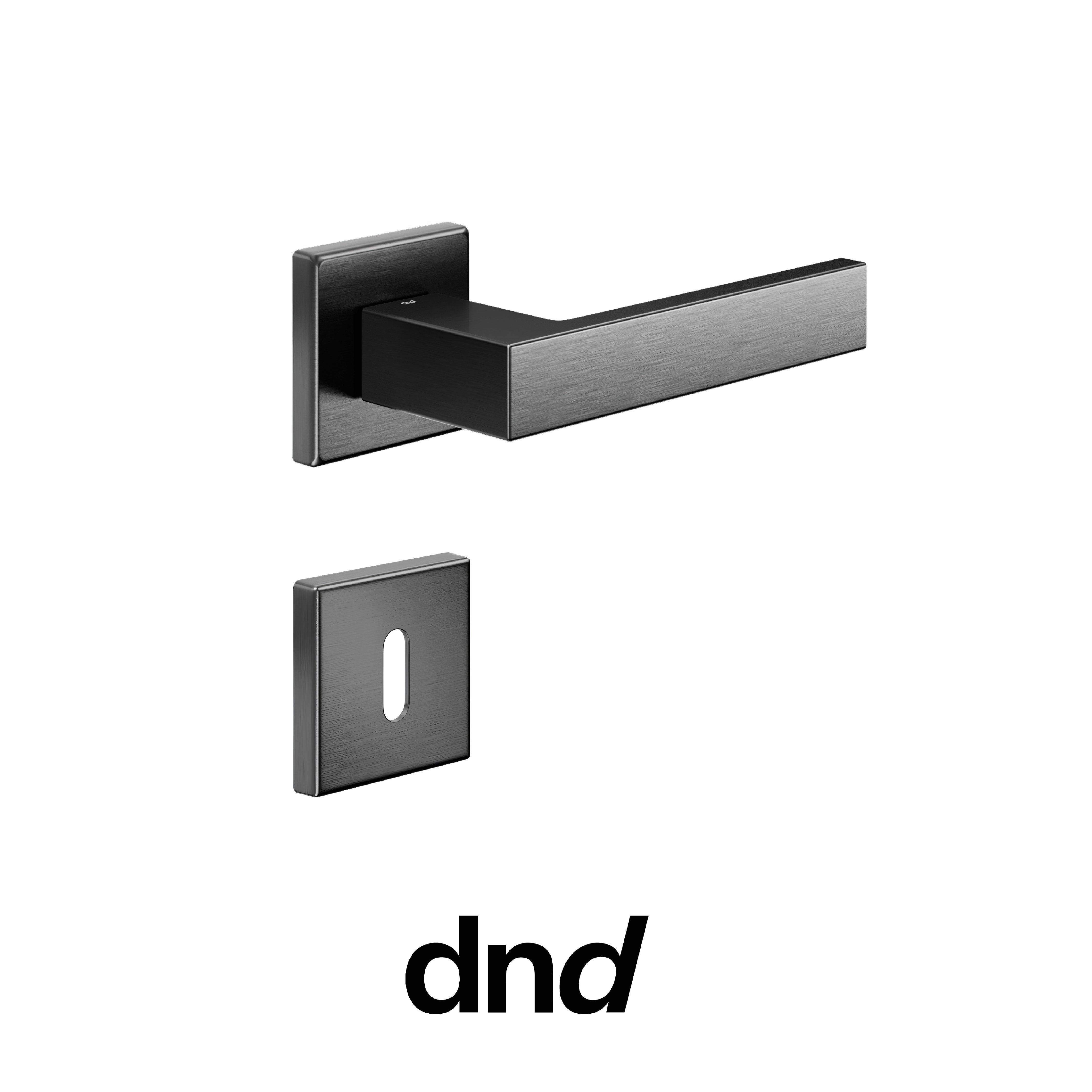 DND Edra 02 - Maniglia per porta interna - PGS - Grafite satinato / Vis Quadra - 50x50 - 7 mm / Patent